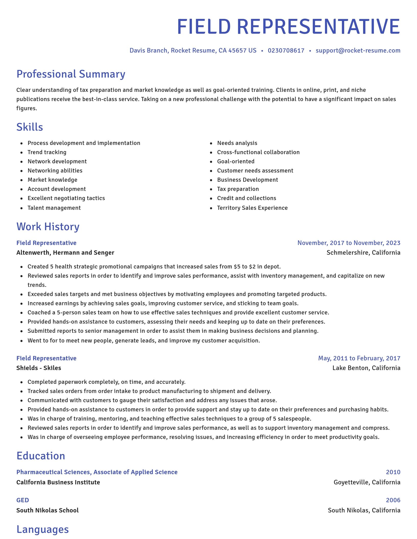 Novel resume template