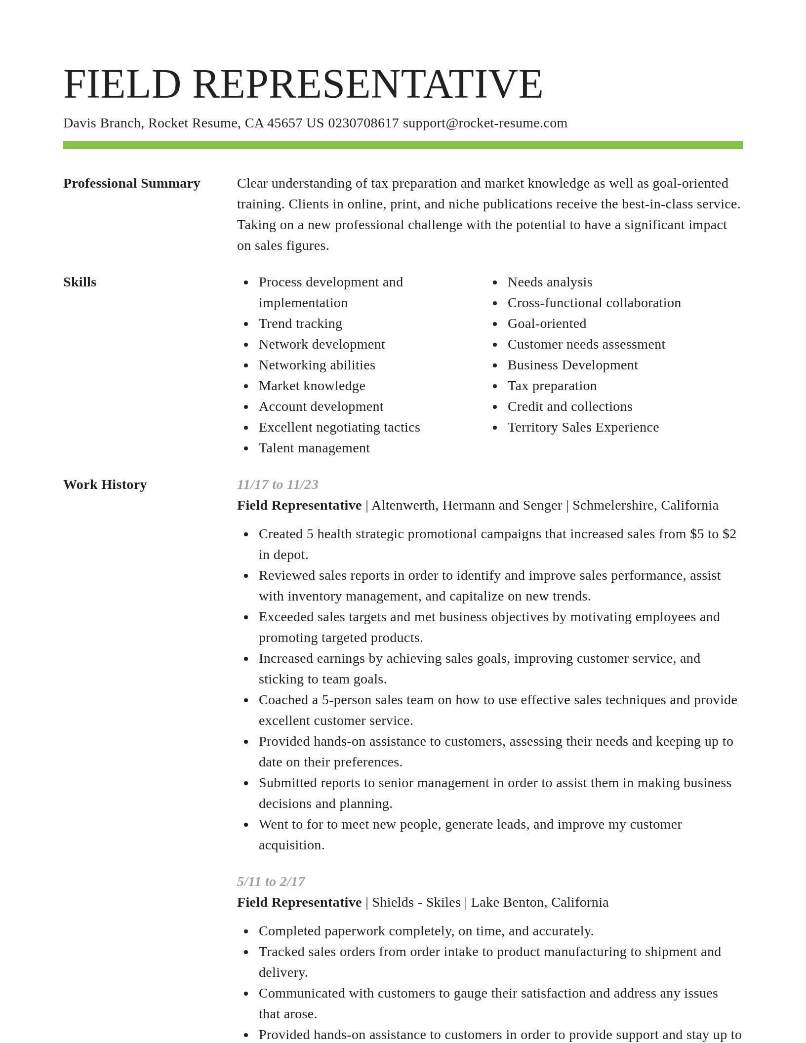 Smart resume template