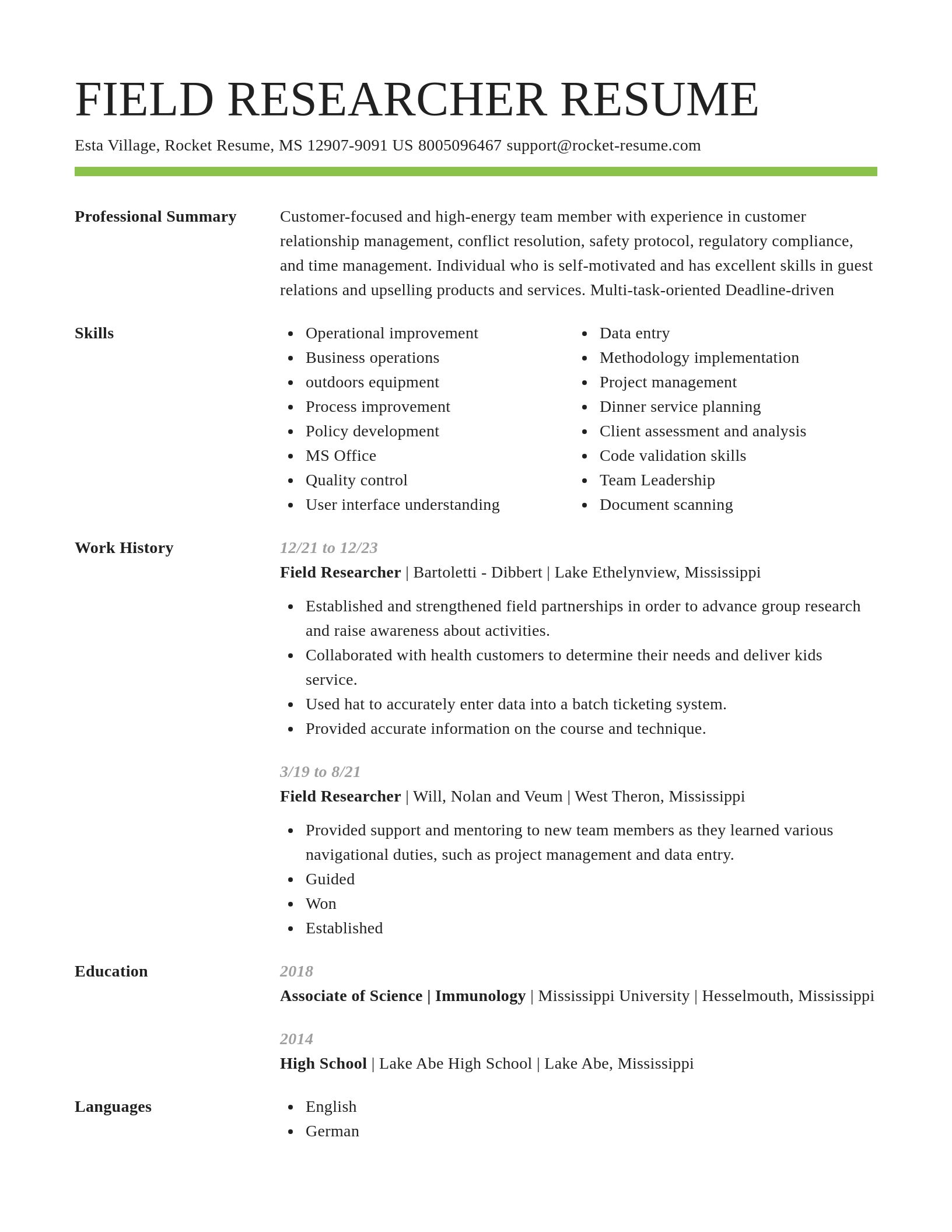 Smart resume template