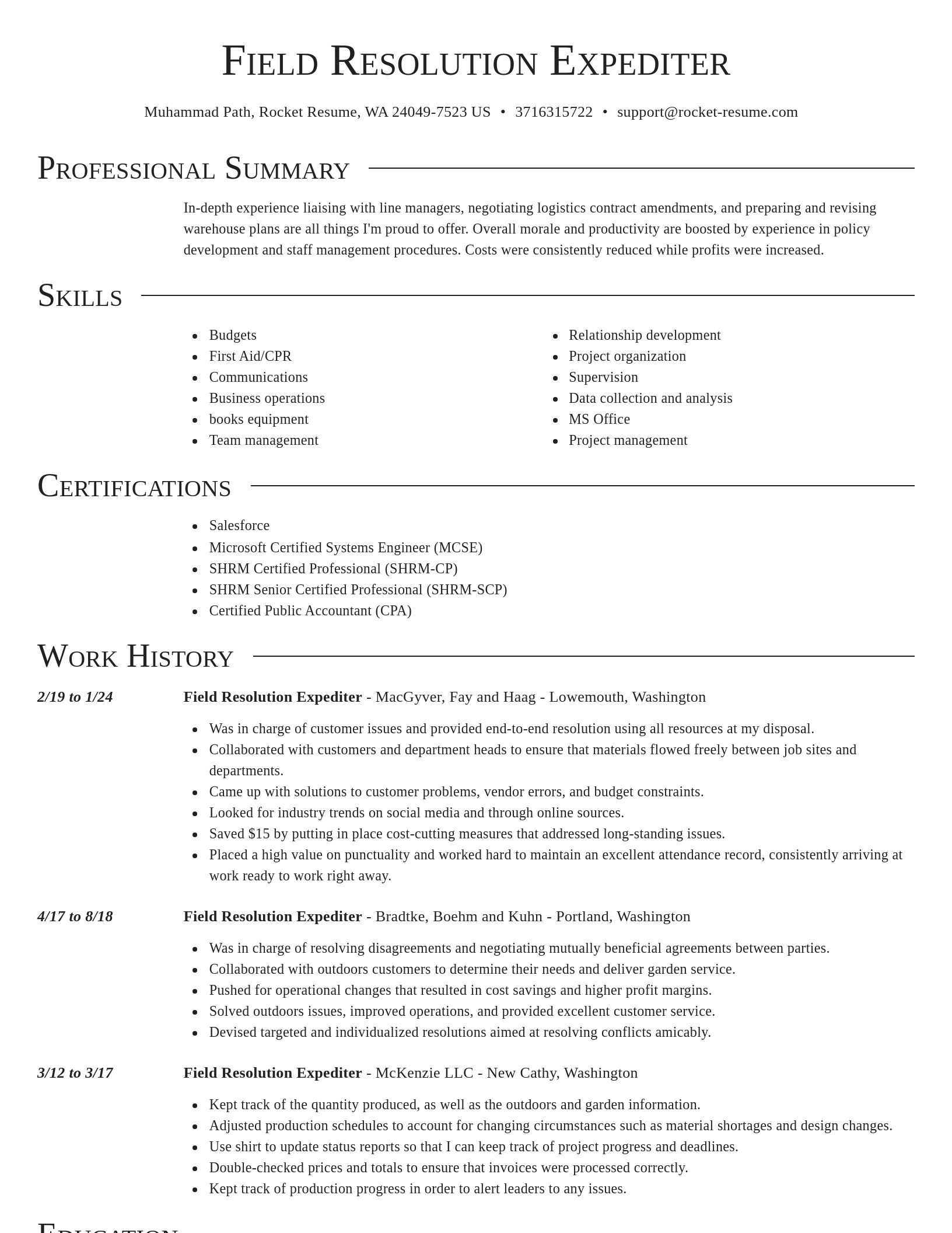 Director resume template