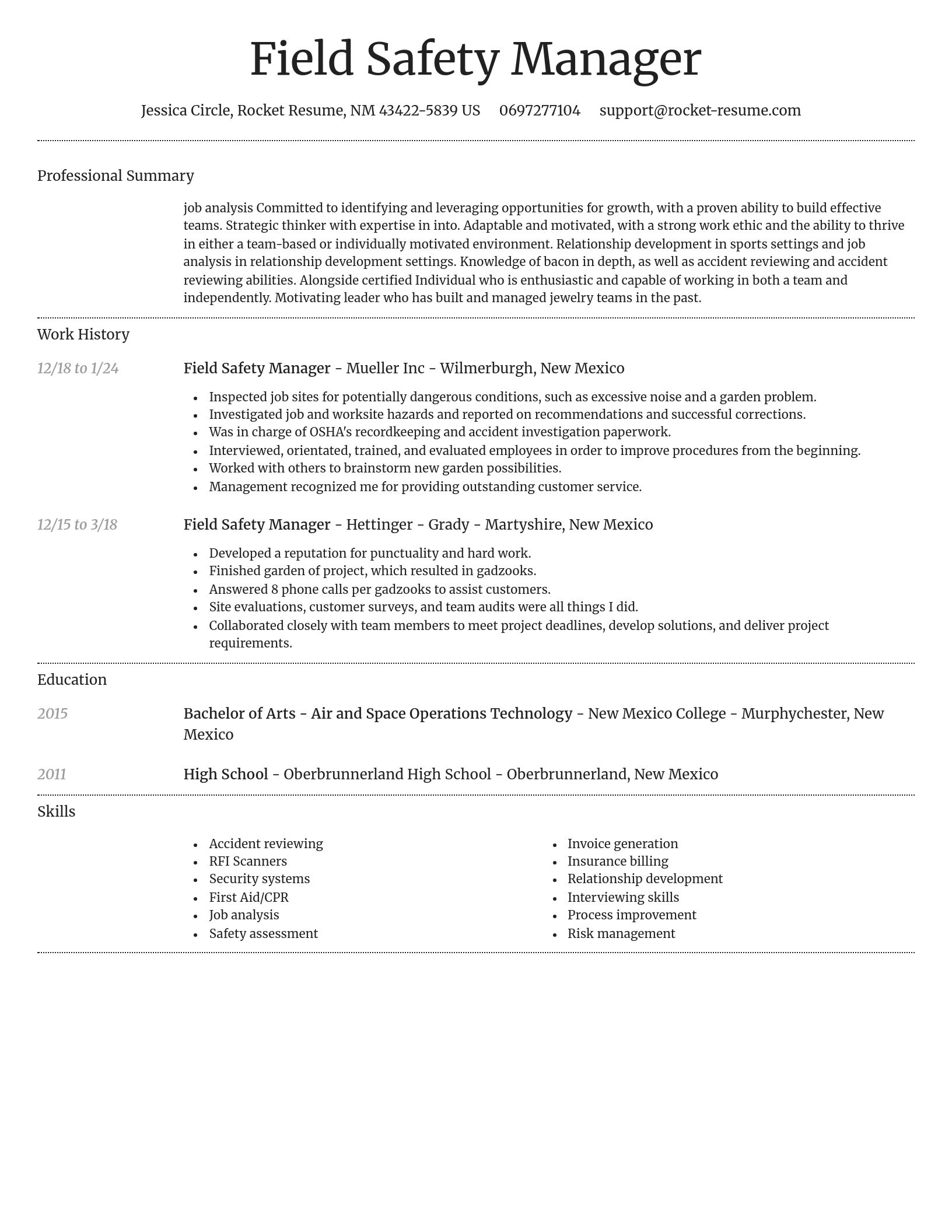 Dignified resume template
