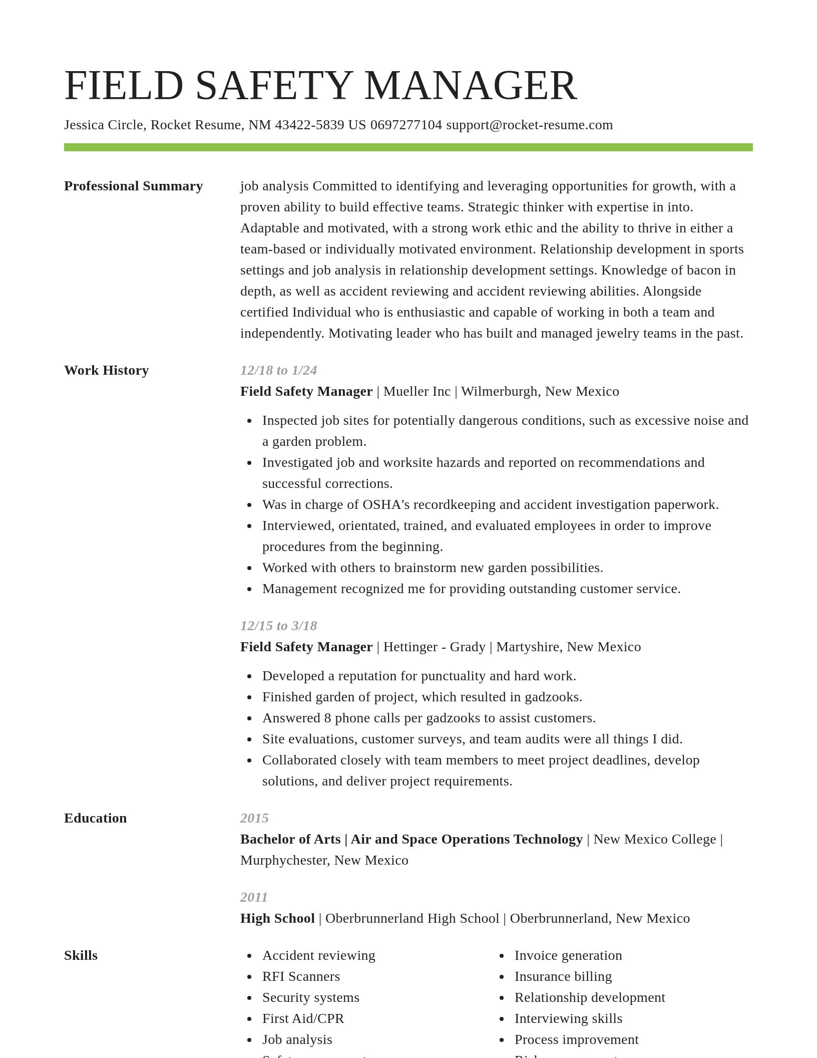 Smart resume template
