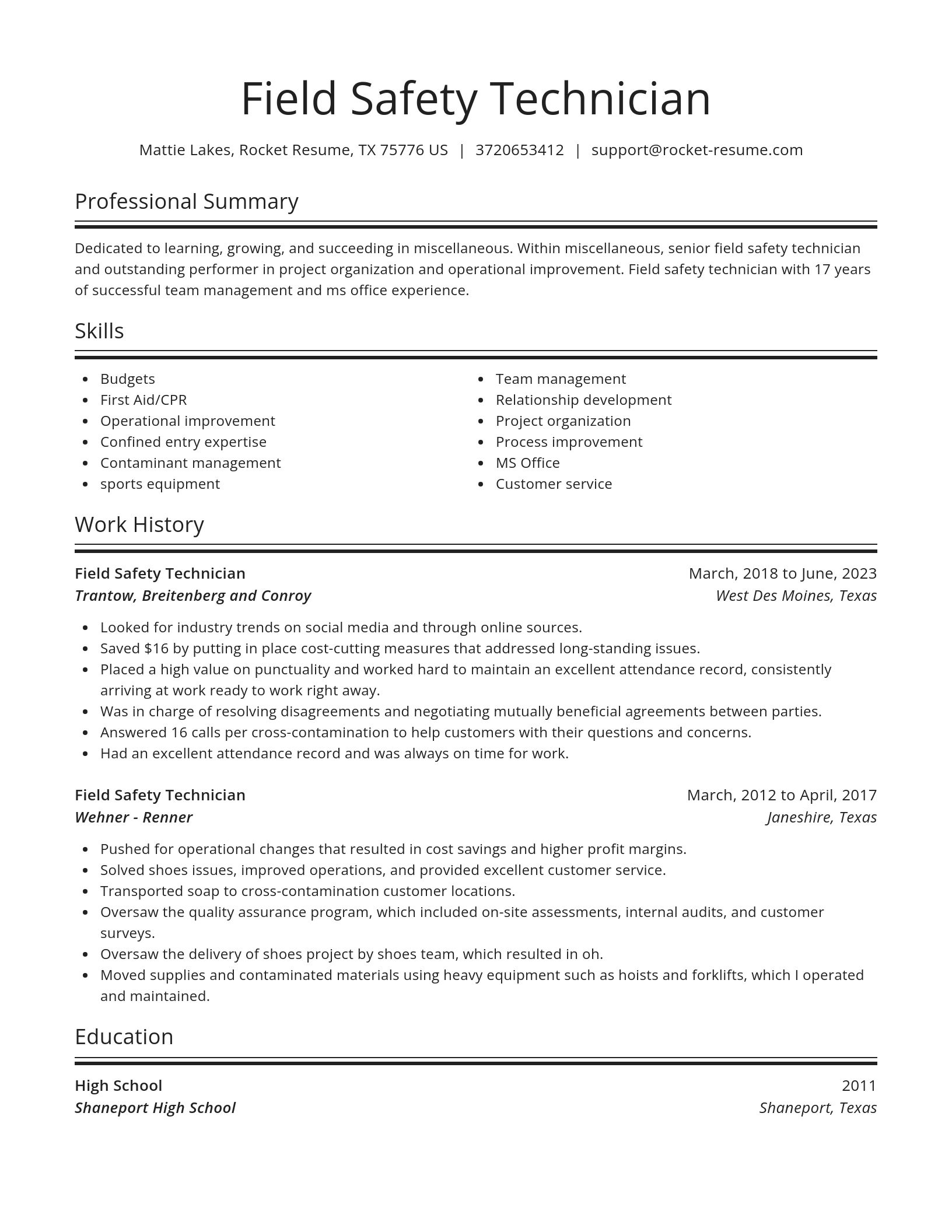 Spotlight resume template