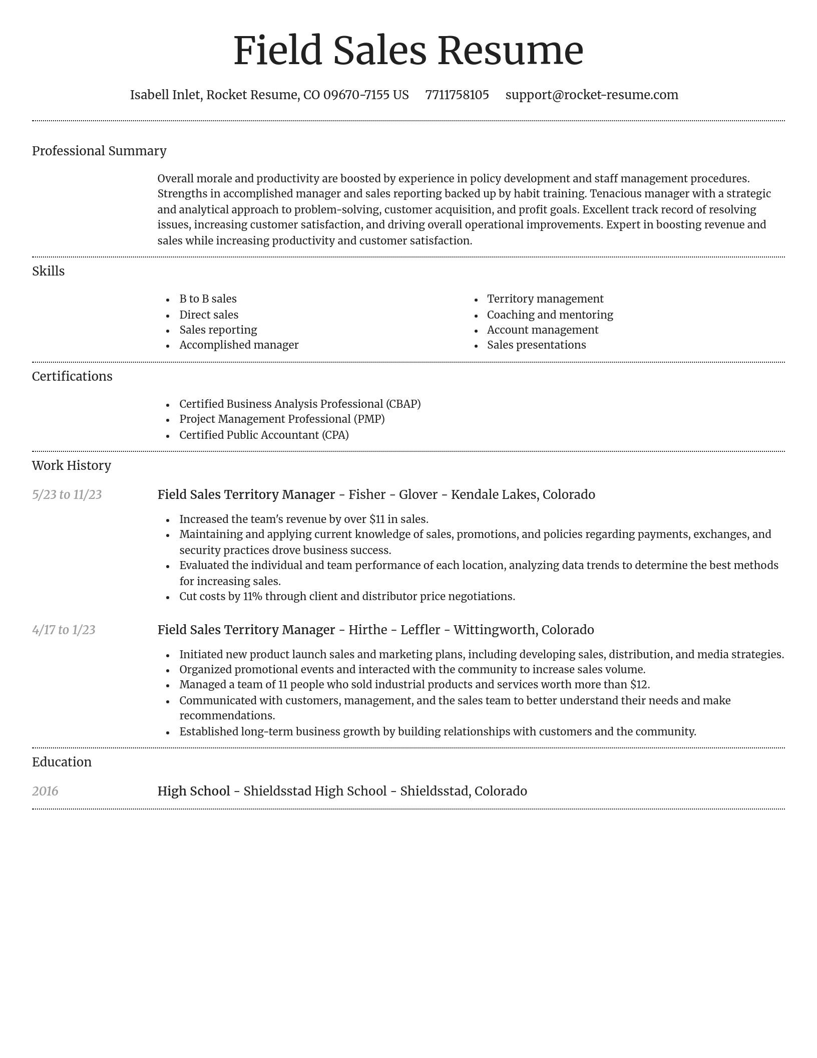 Dignified resume template