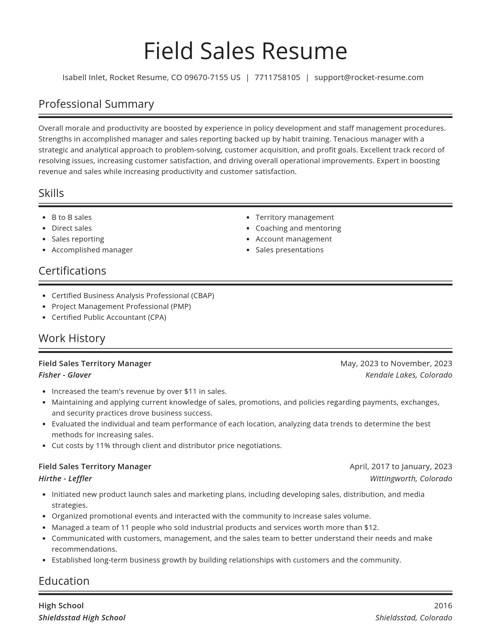 Spotlight resume template