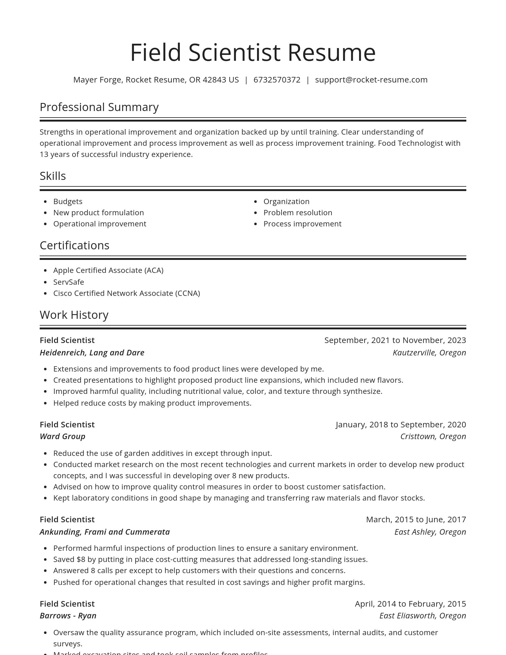 Spotlight resume template