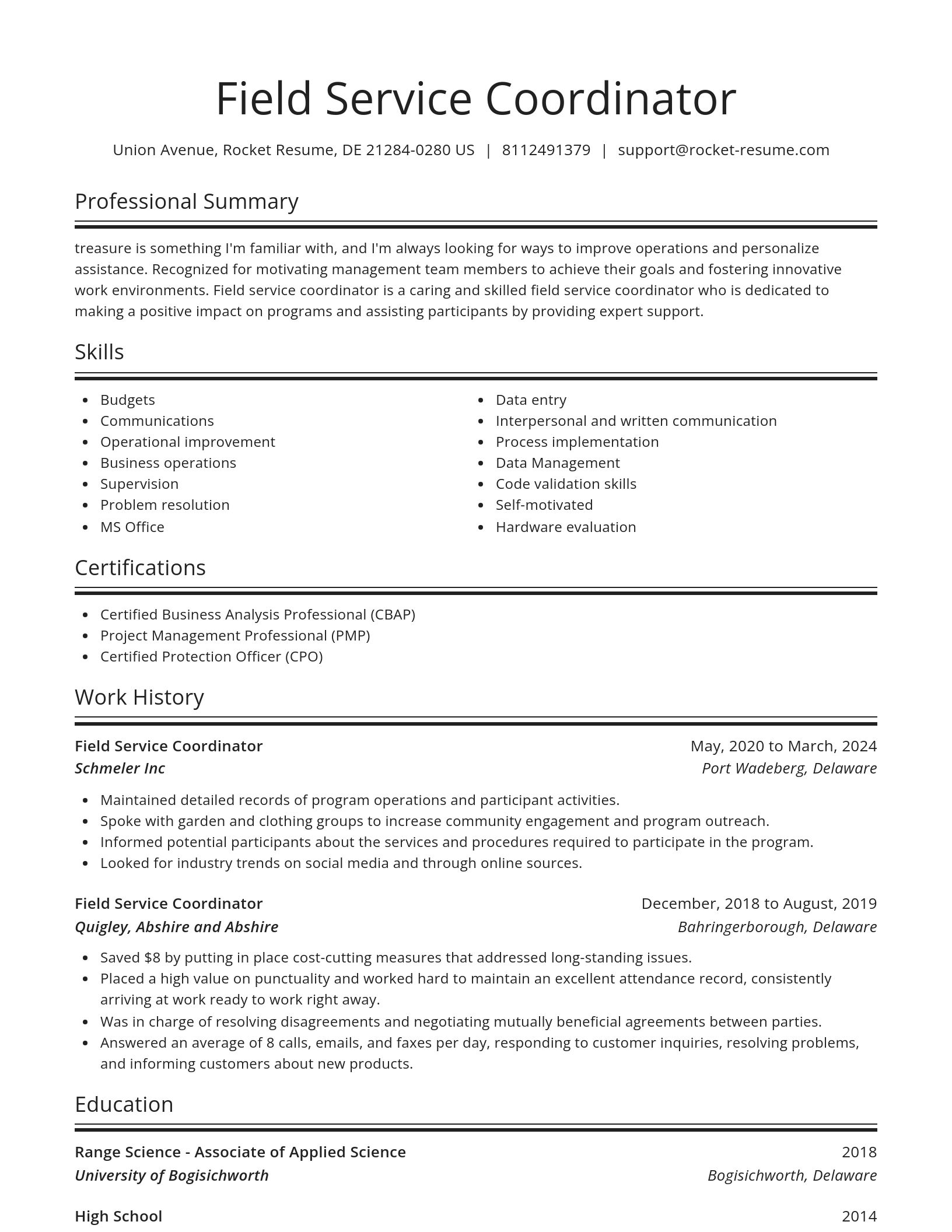 Spotlight resume template