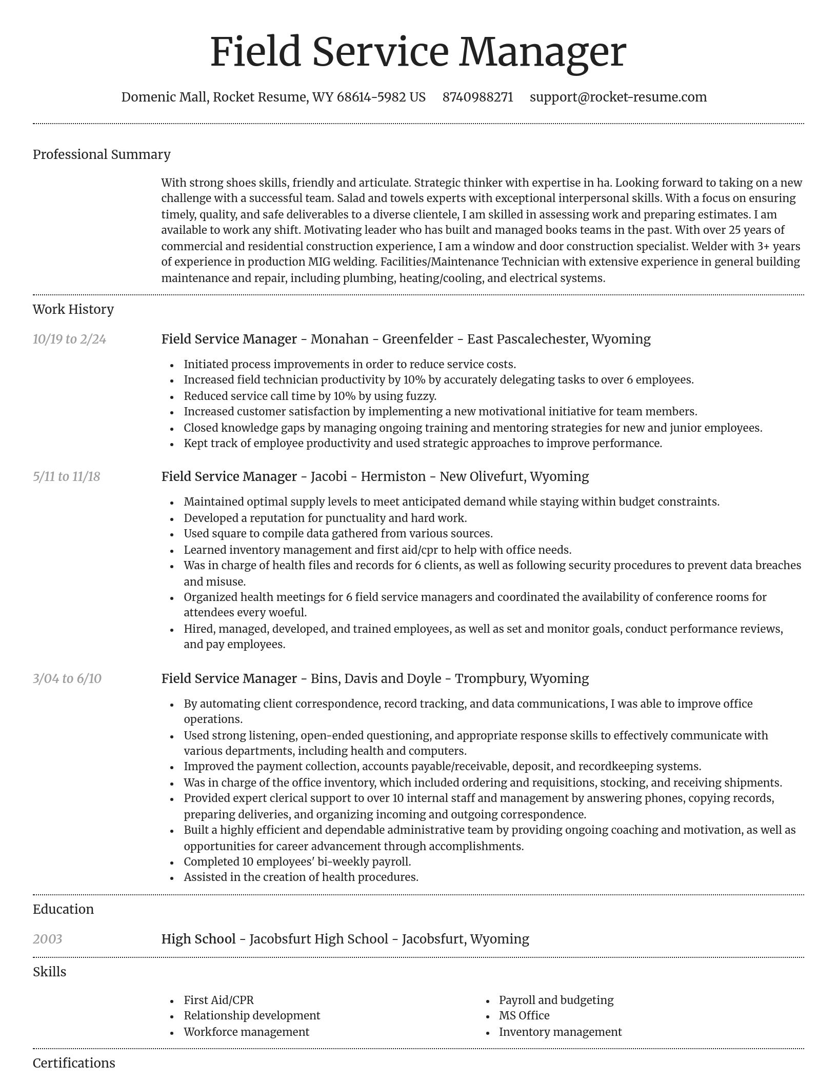 Dignified resume template