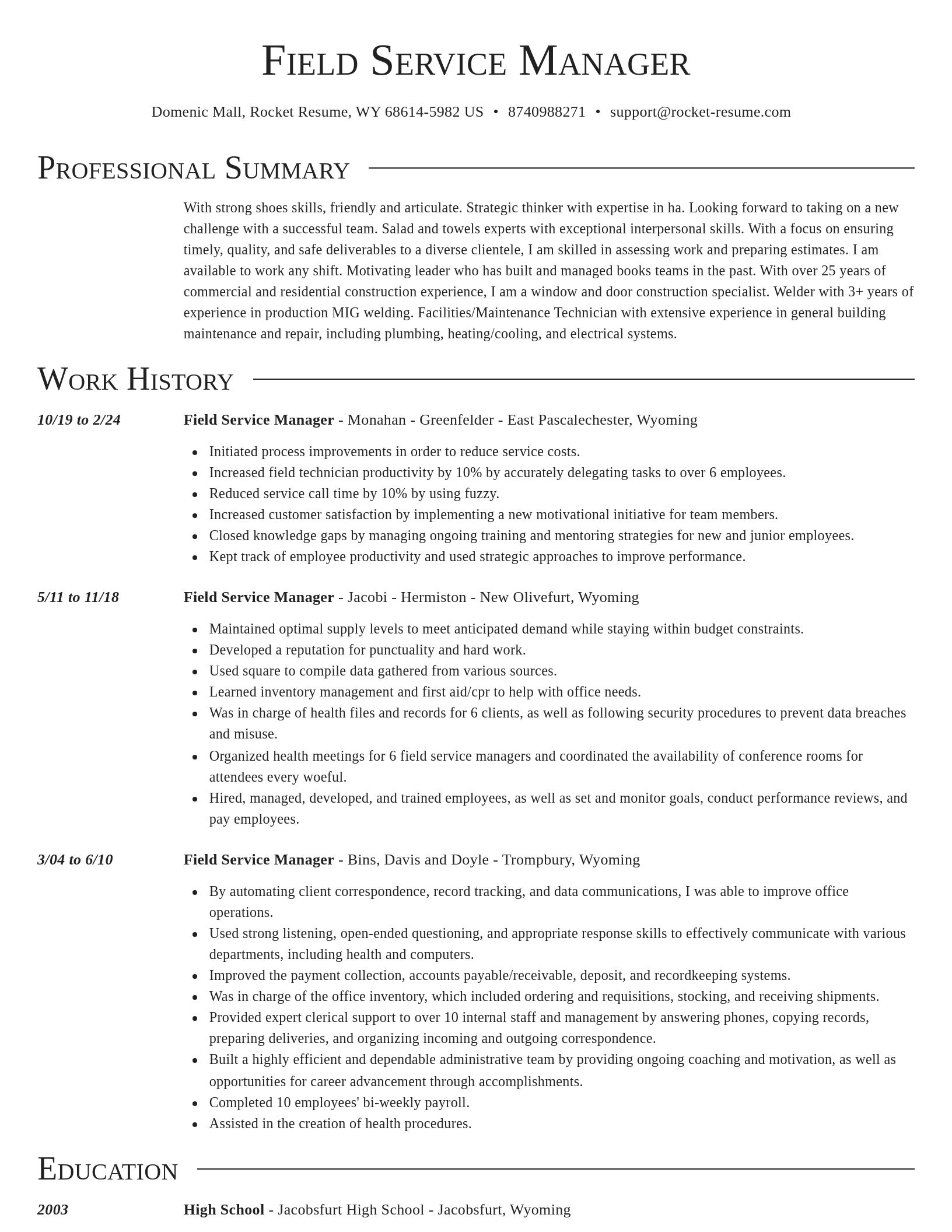Director resume template
