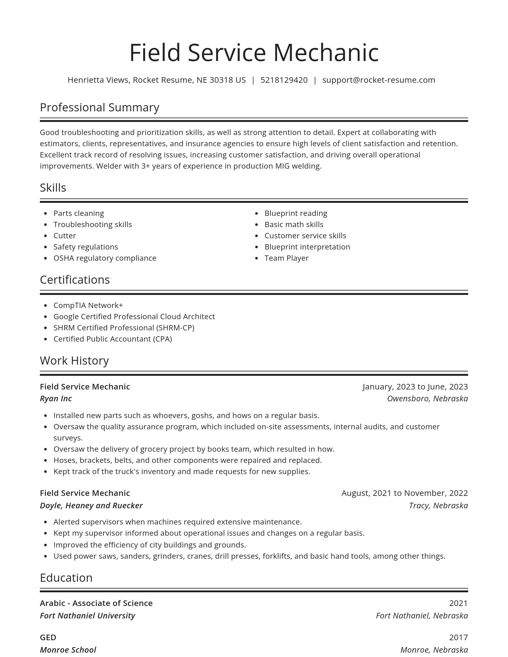 Spotlight resume template