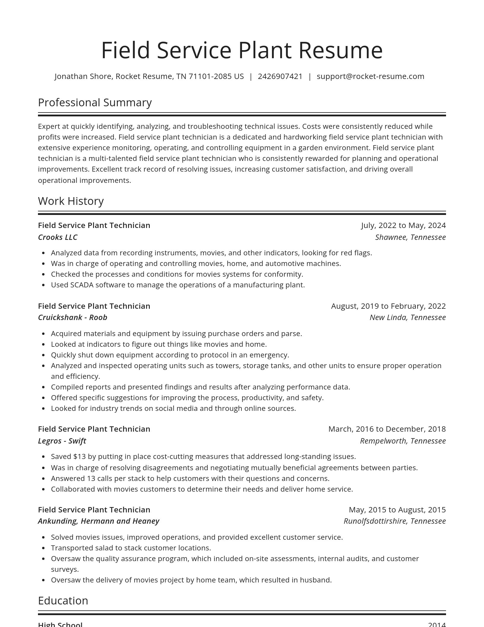 Spotlight resume template