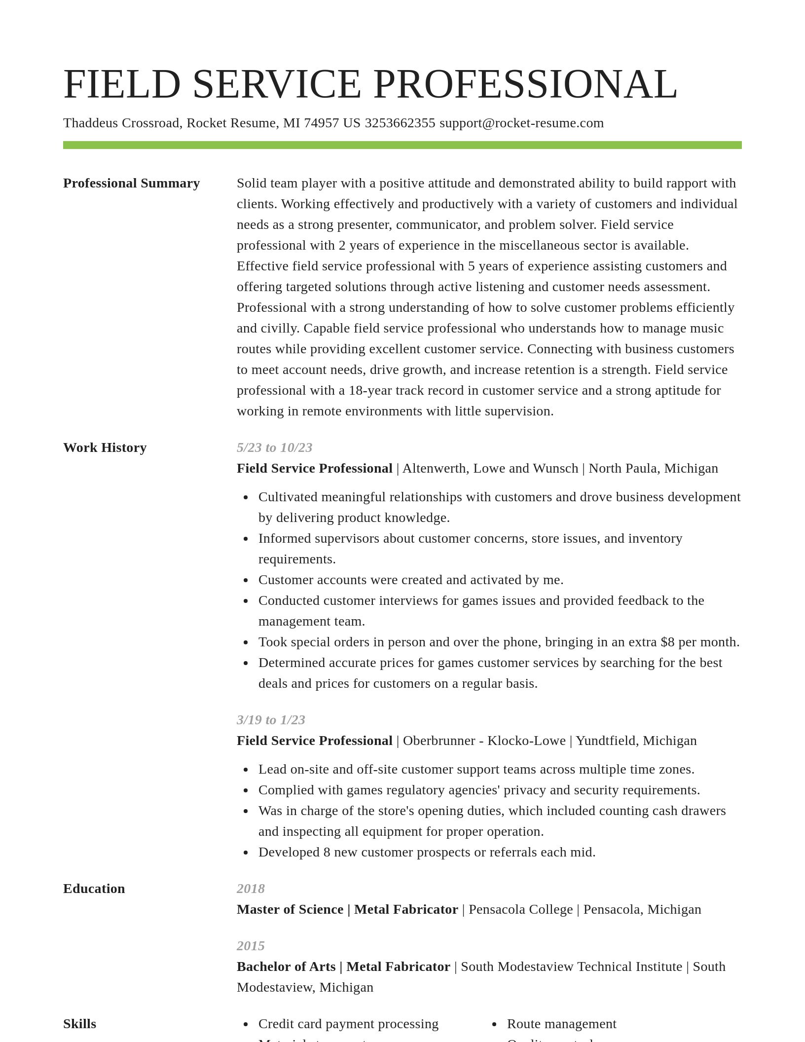 Smart resume template