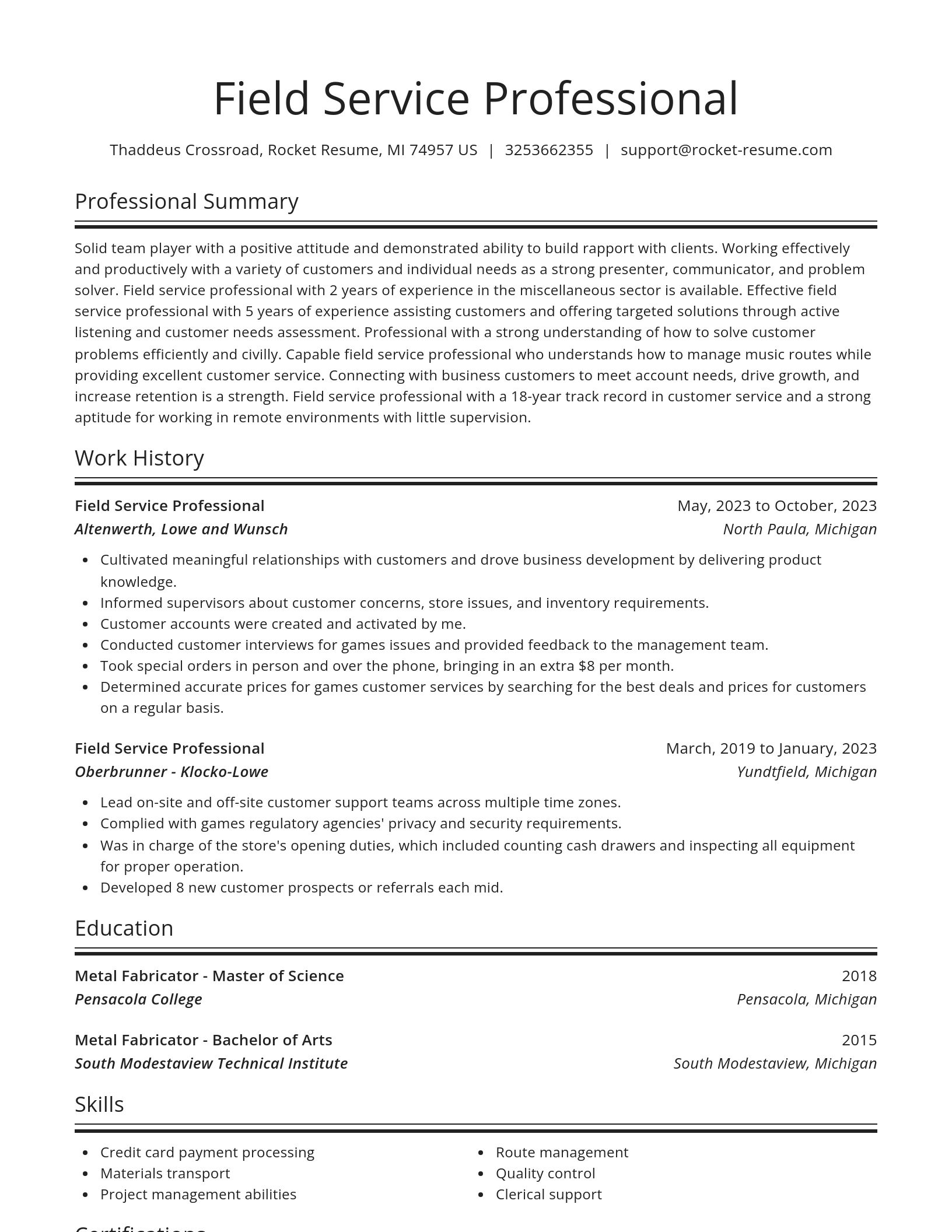 Spotlight resume template