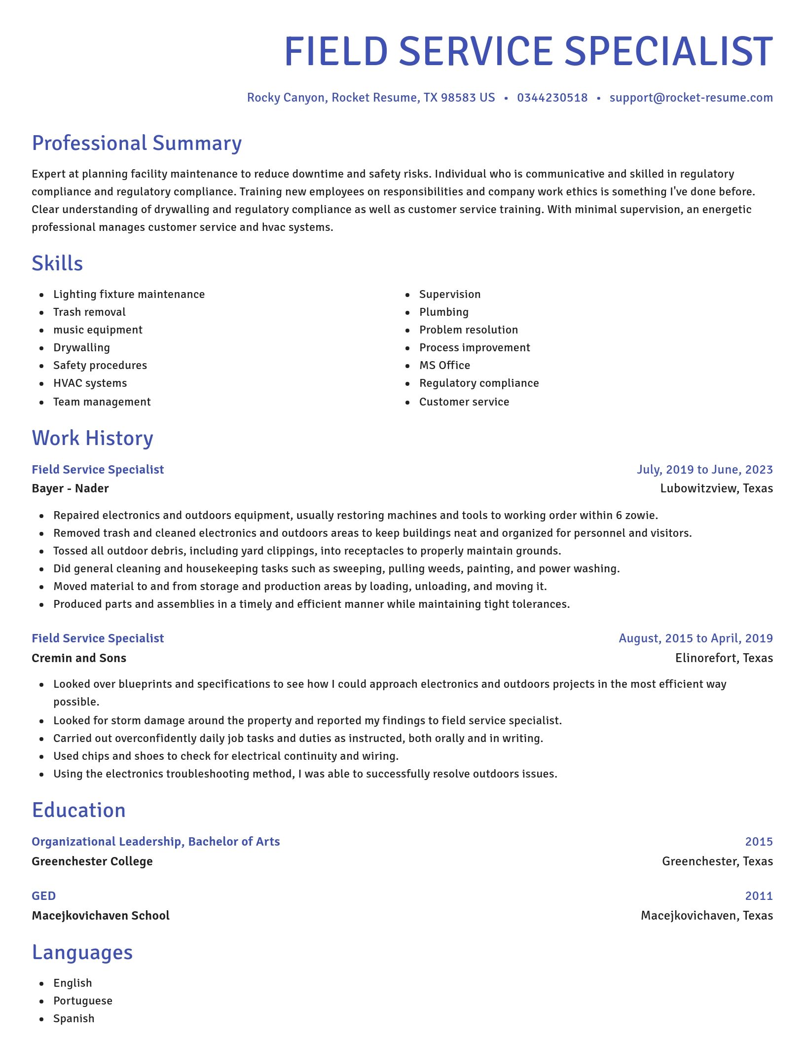 Novel resume template