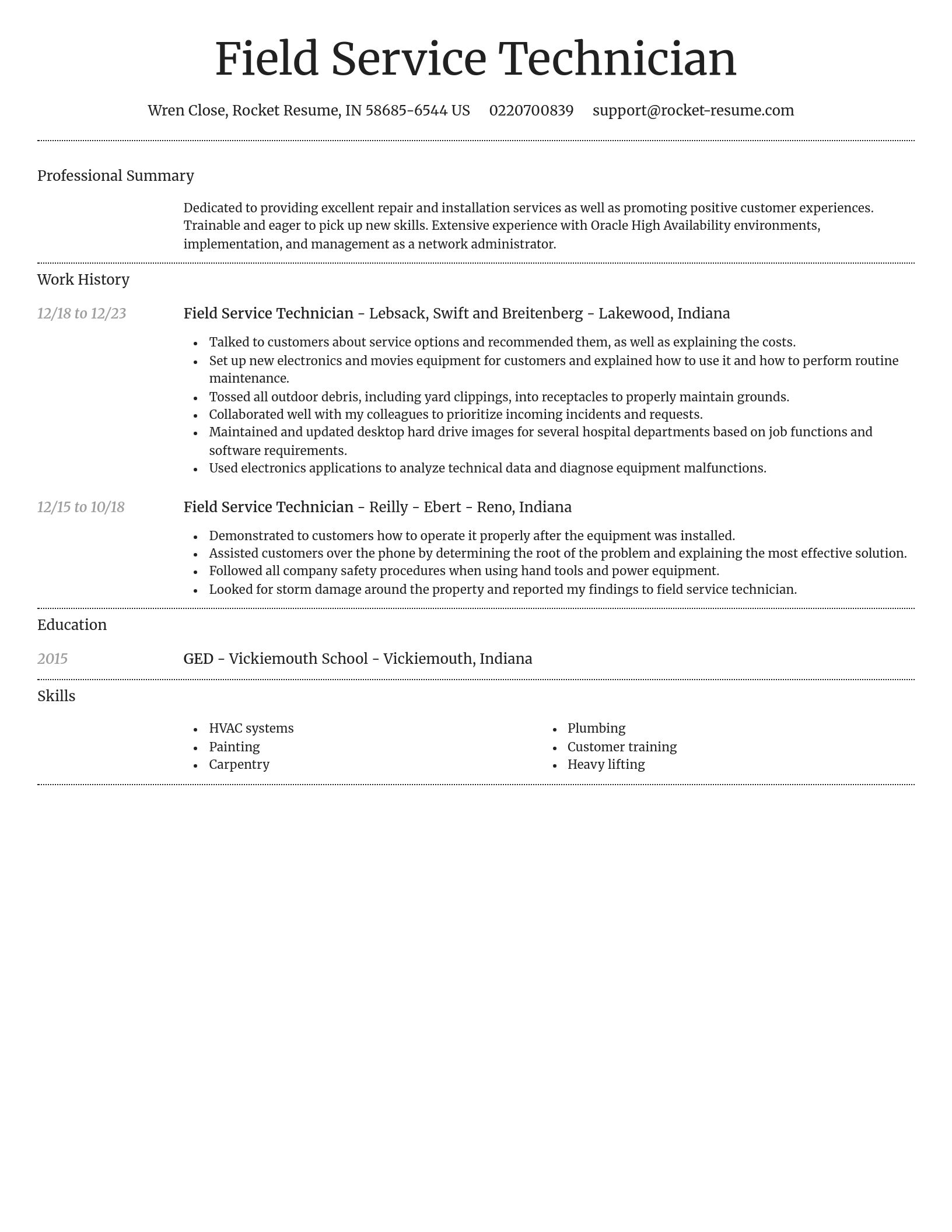 Dignified resume template