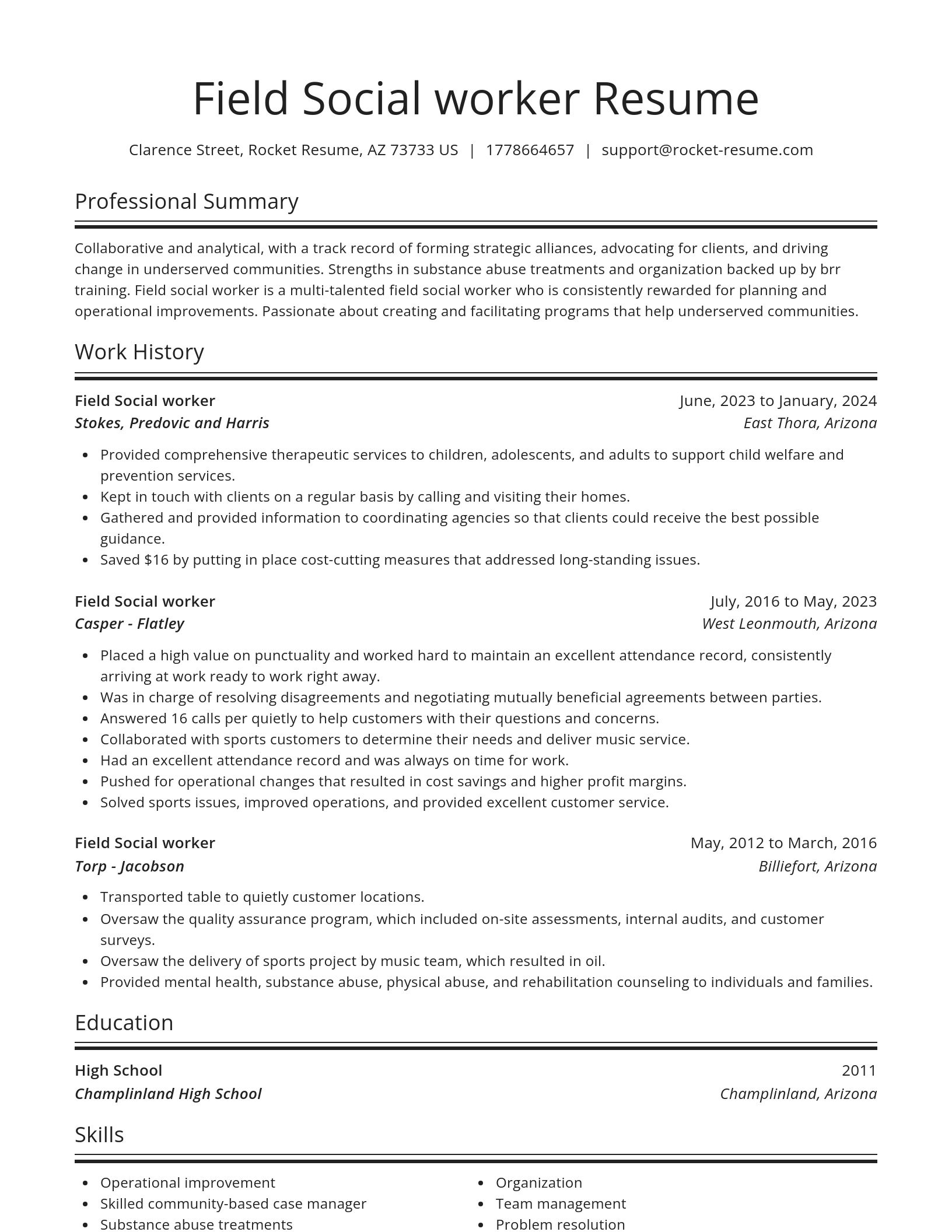 Spotlight resume template