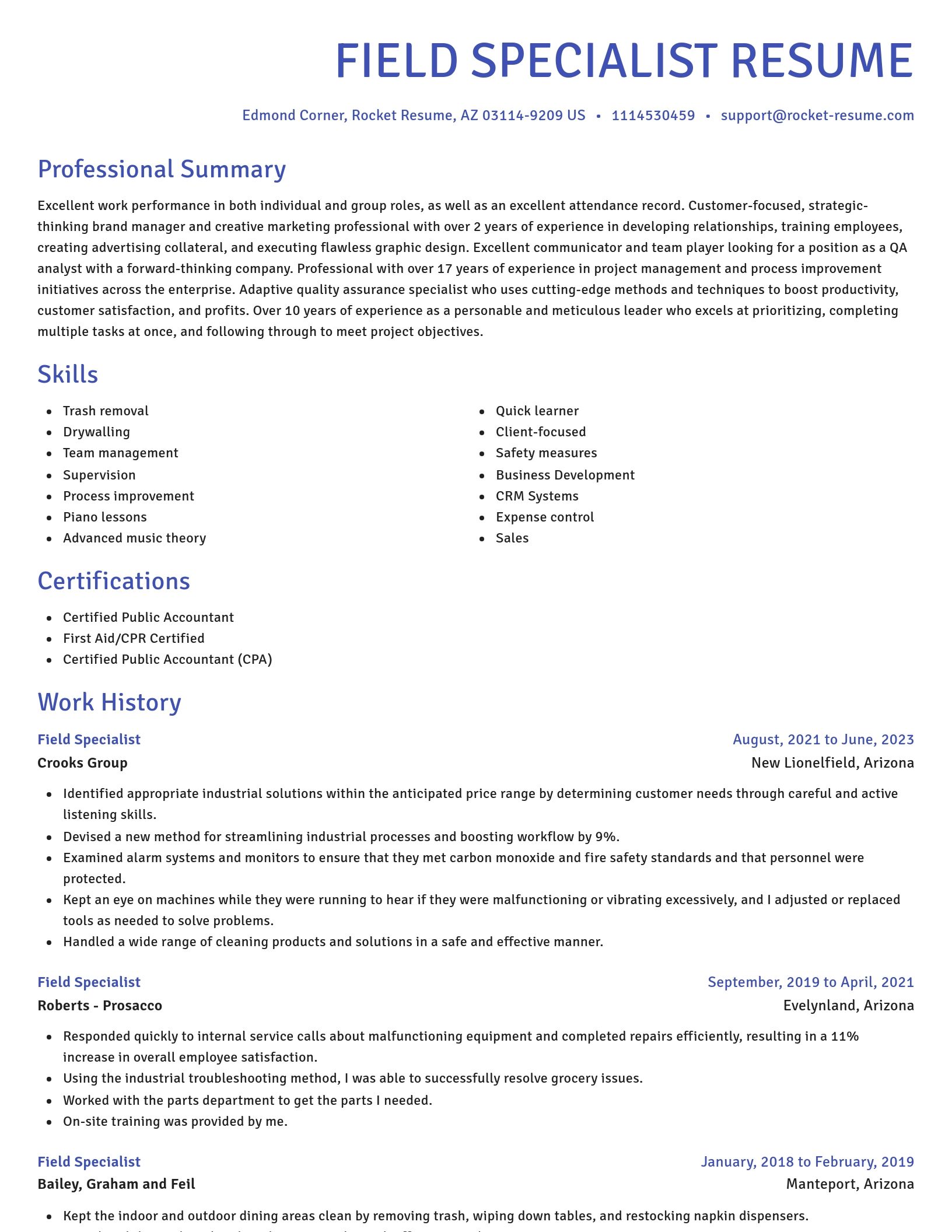 Novel resume template