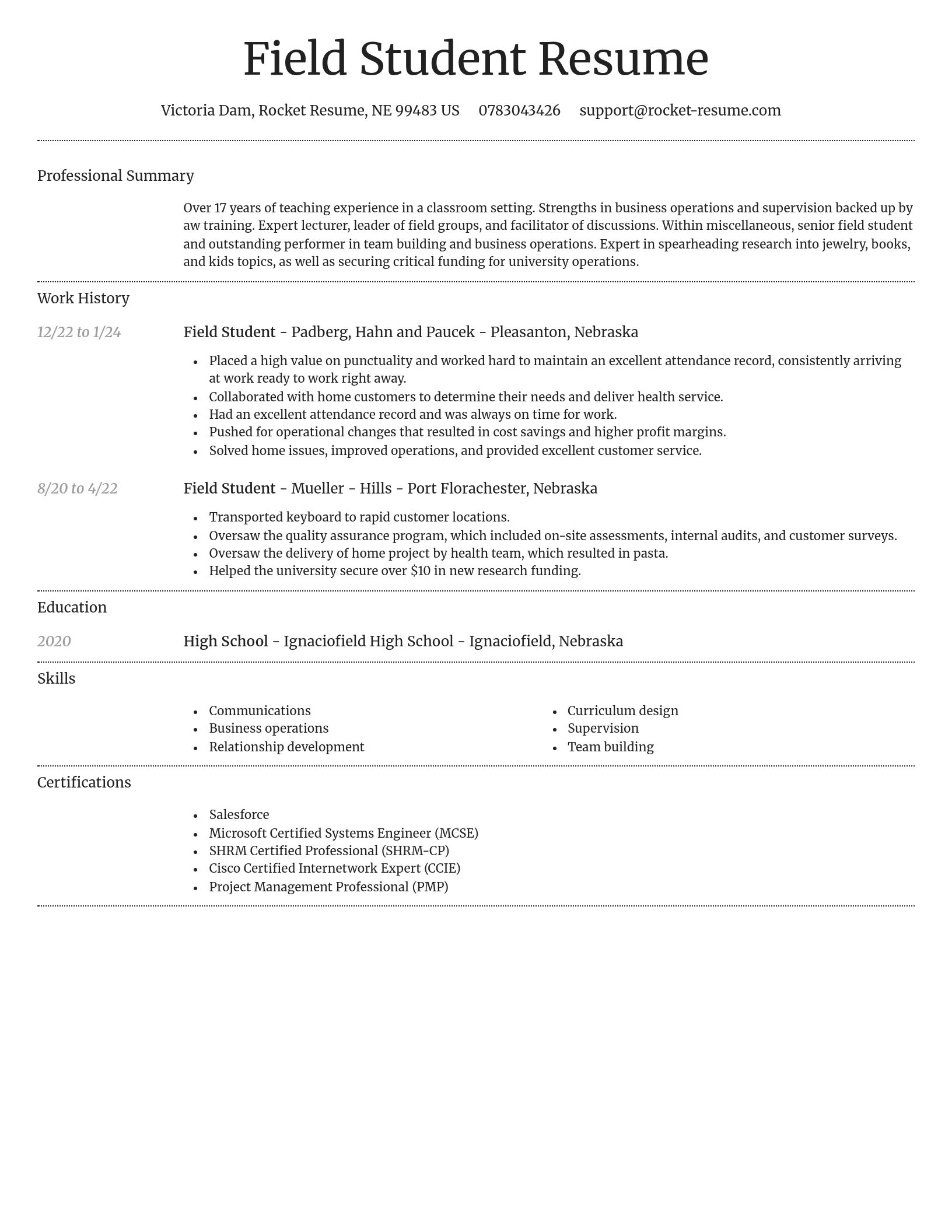Dignified resume template
