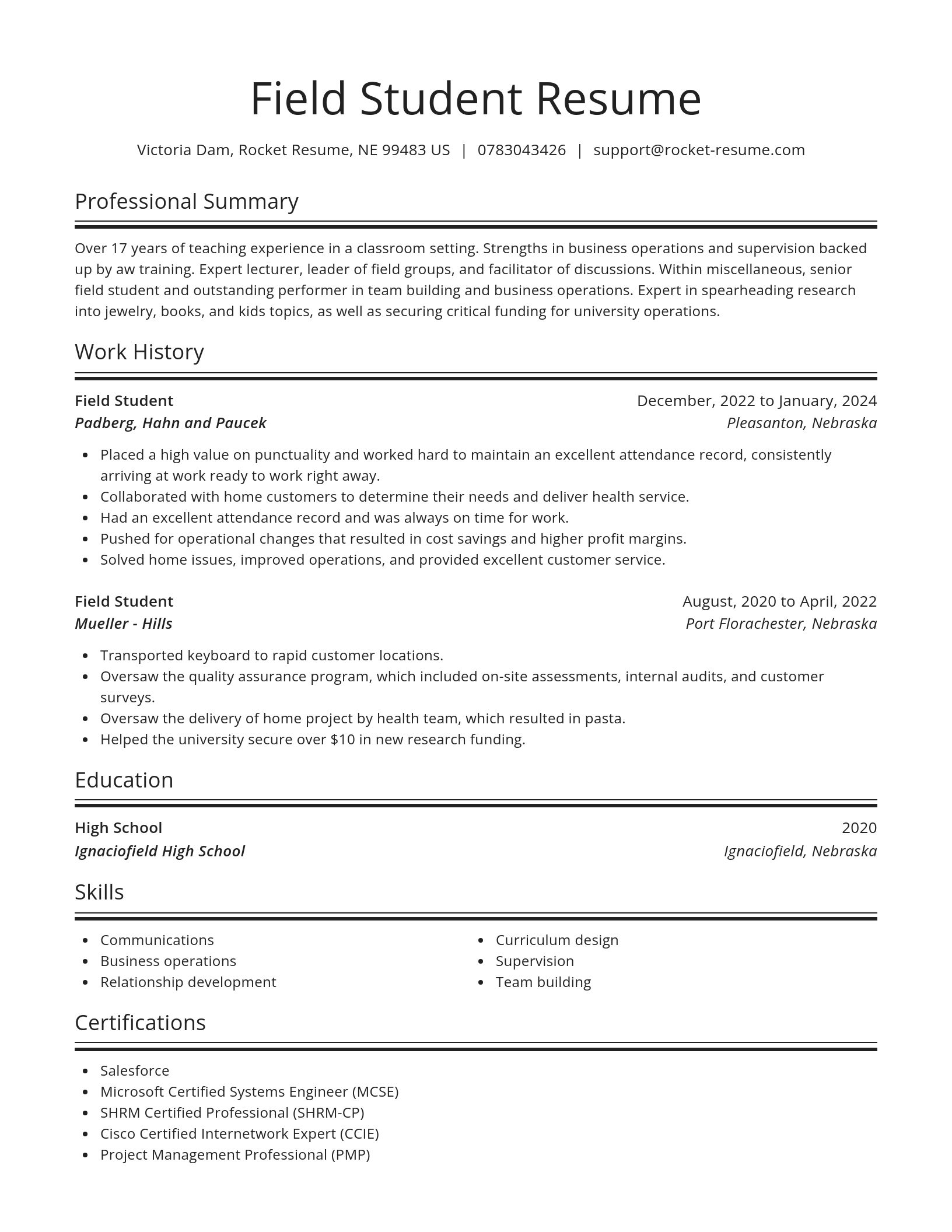 Spotlight resume template