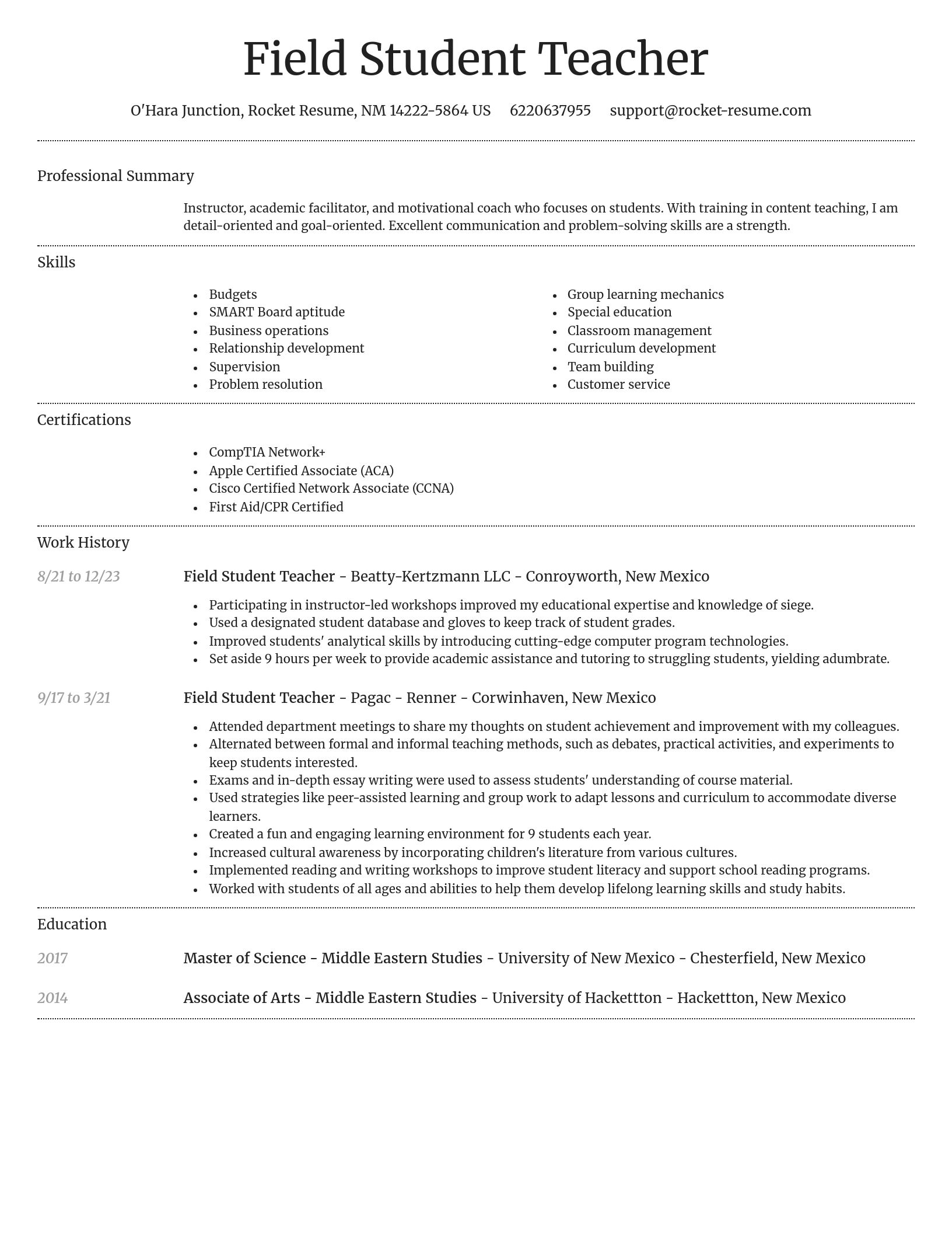 Dignified resume template