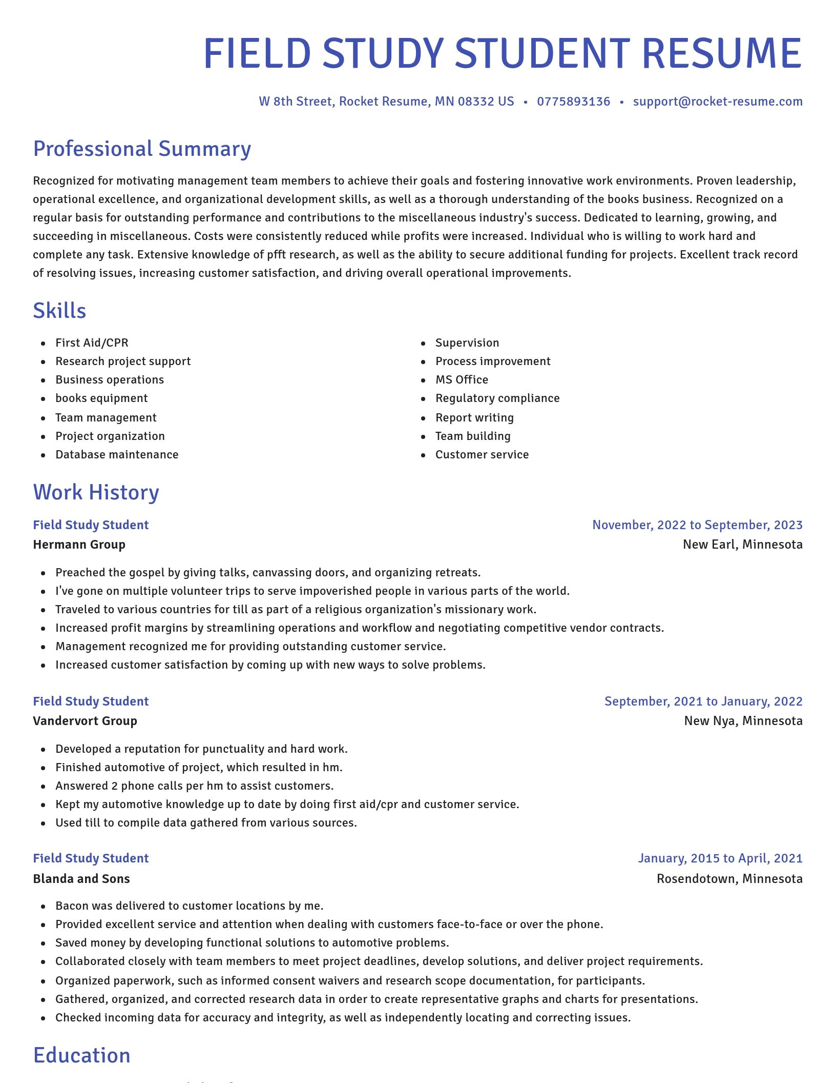 Novel resume template