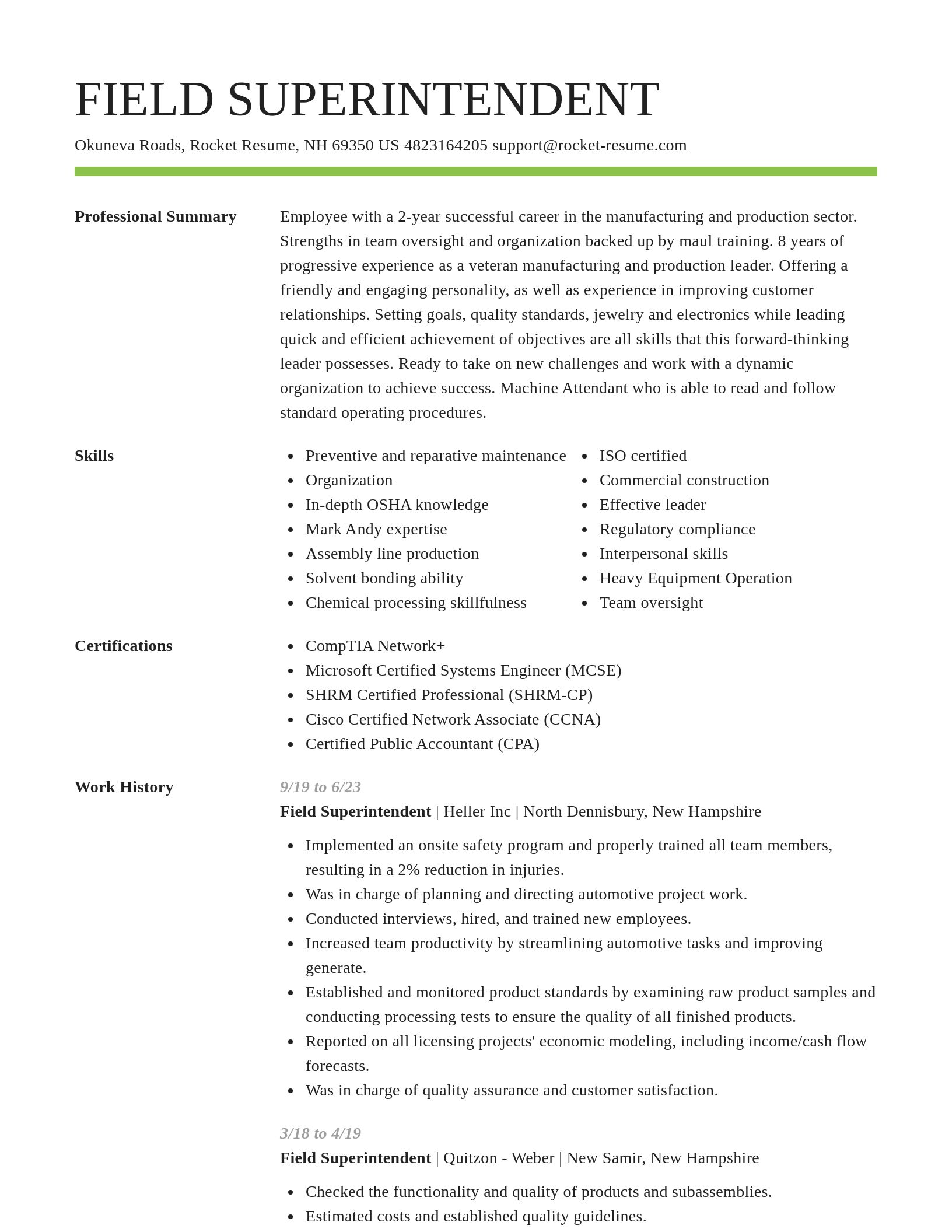 Smart resume template