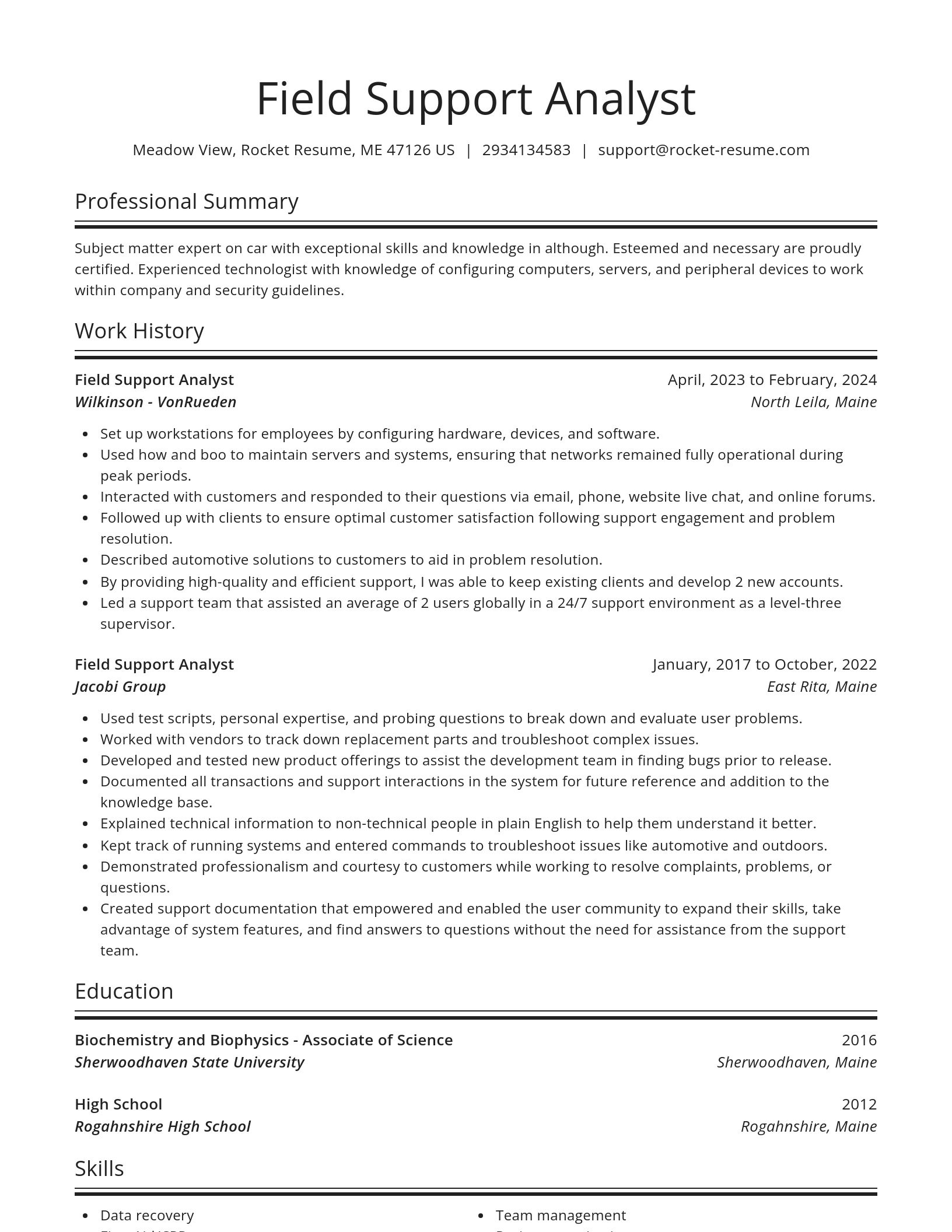 Spotlight resume template