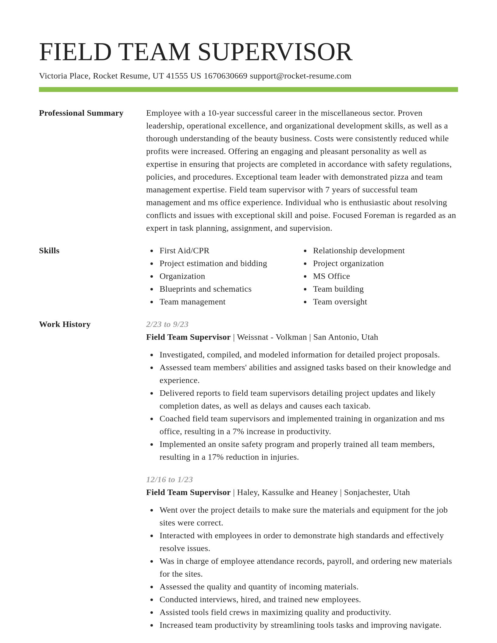 Smart resume template