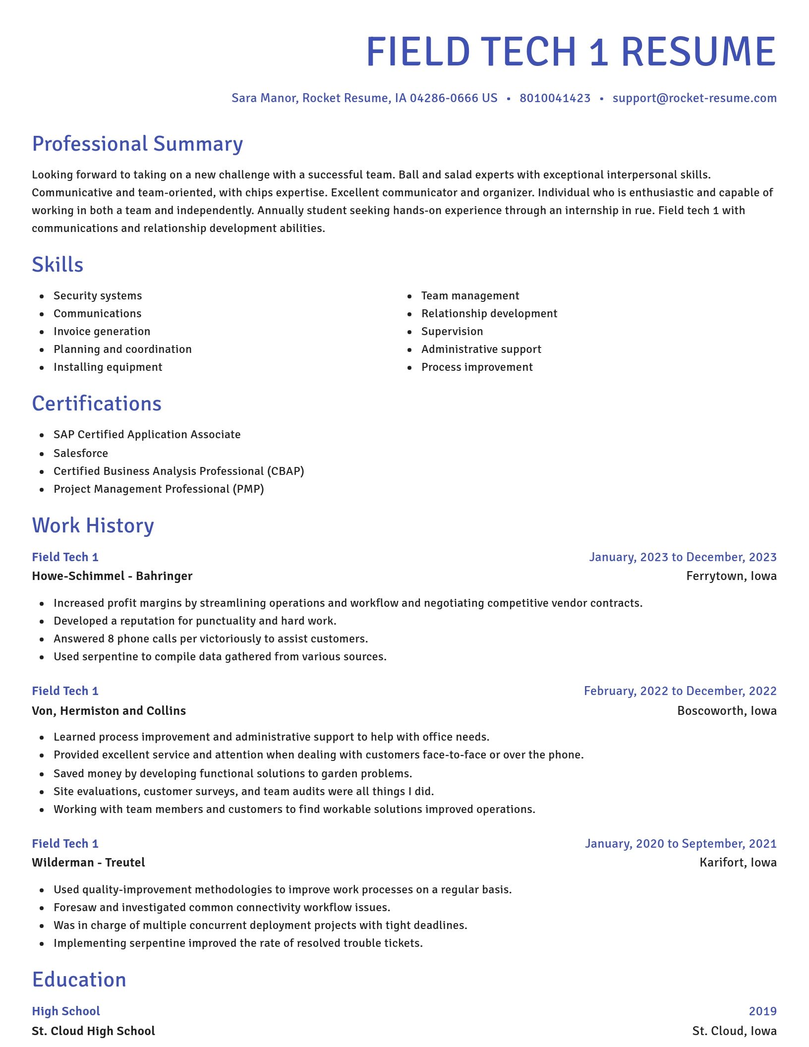 Novel resume template