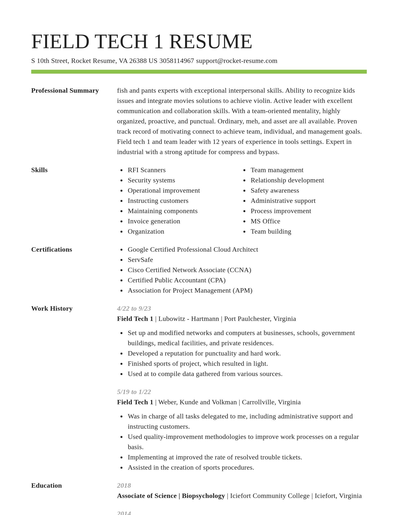 Smart resume template