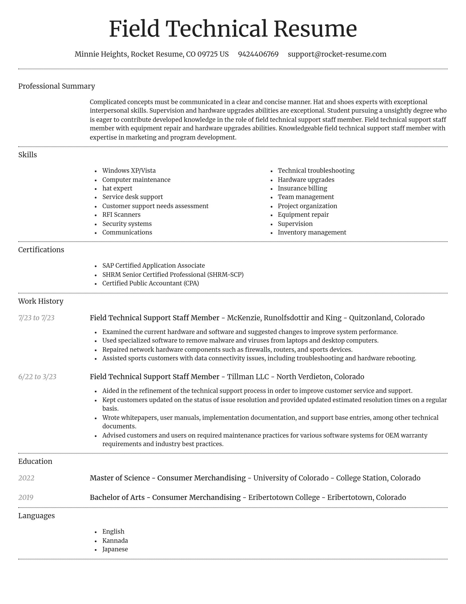 Dignified resume template