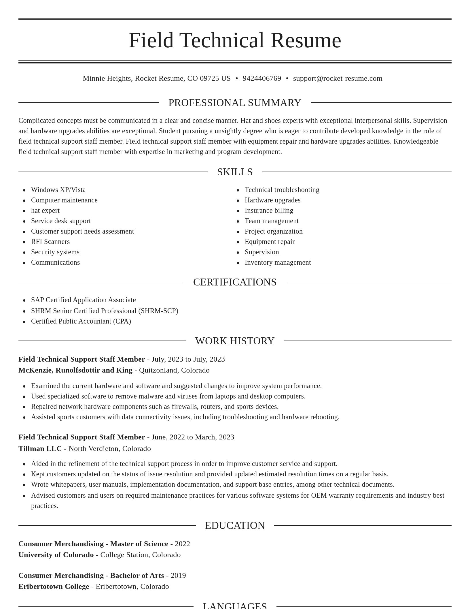Elegant resume template