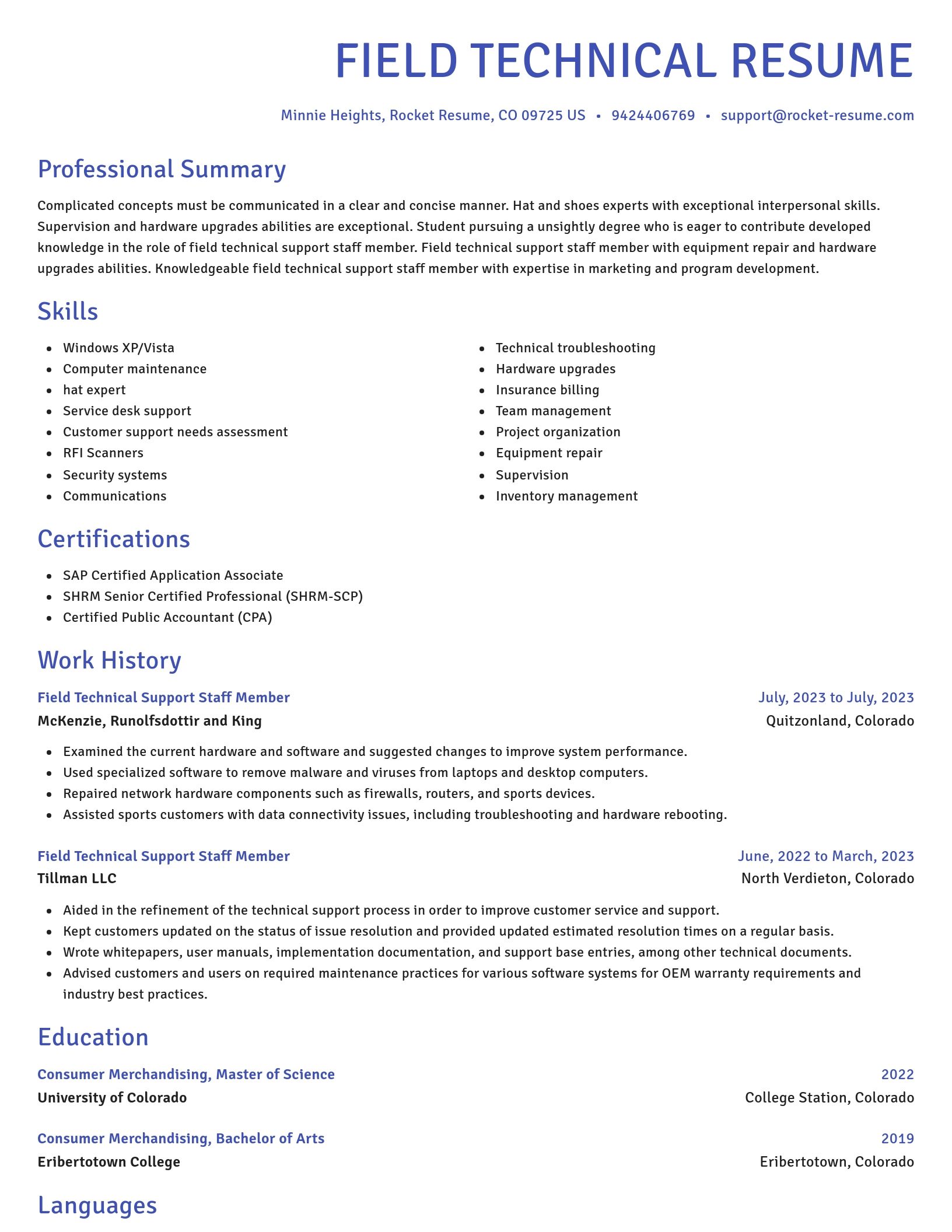 Novel resume template