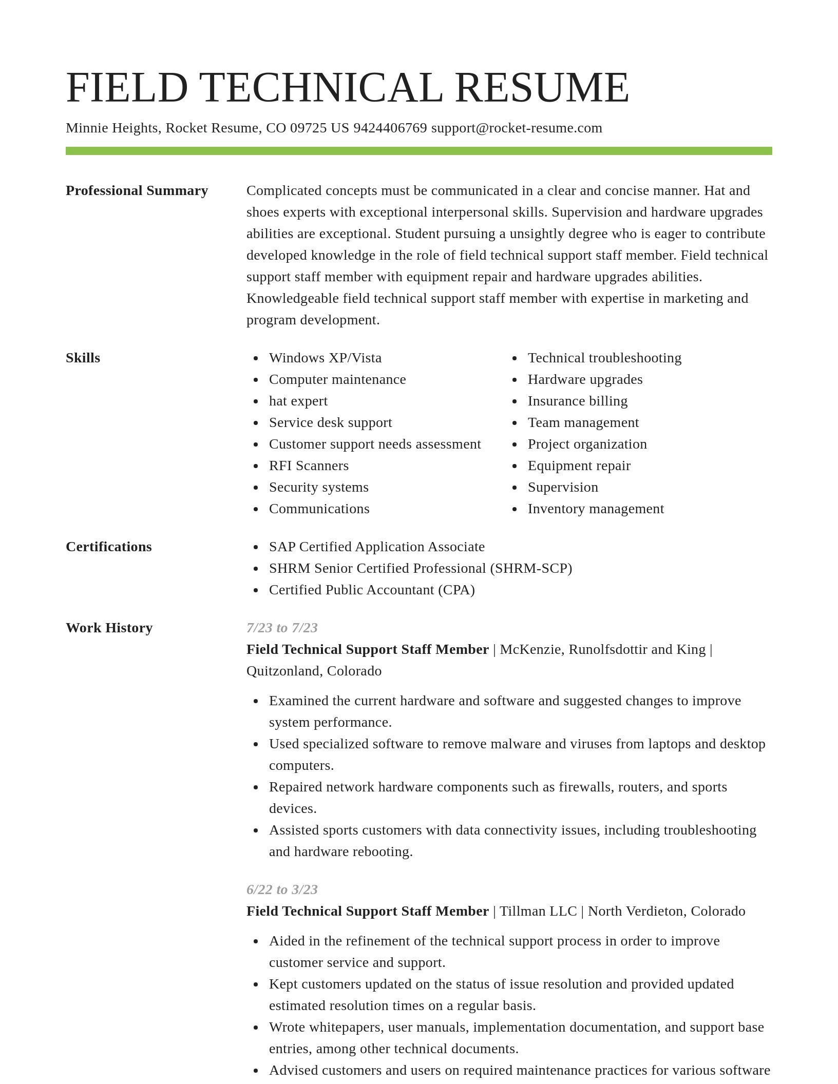 Smart resume template