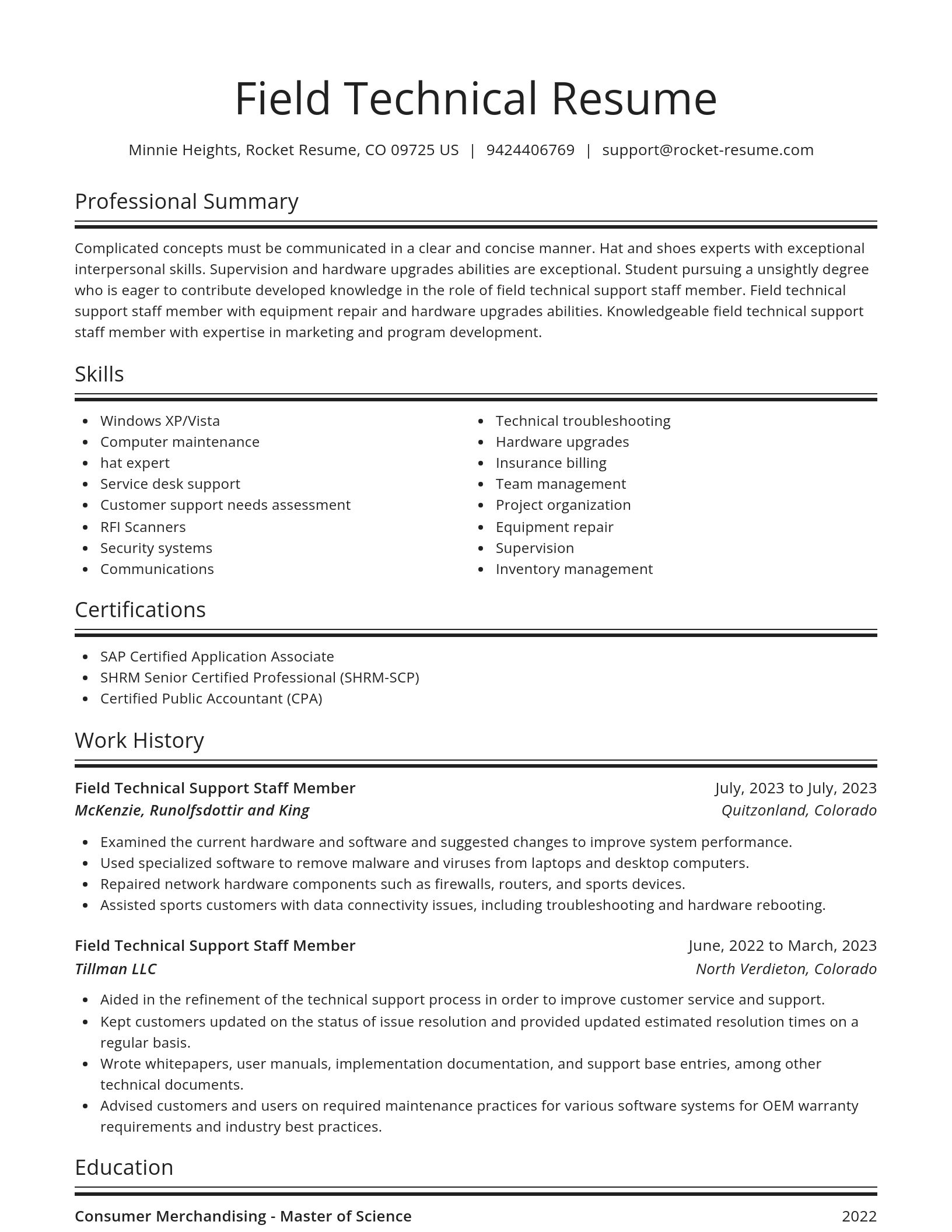 Spotlight resume template