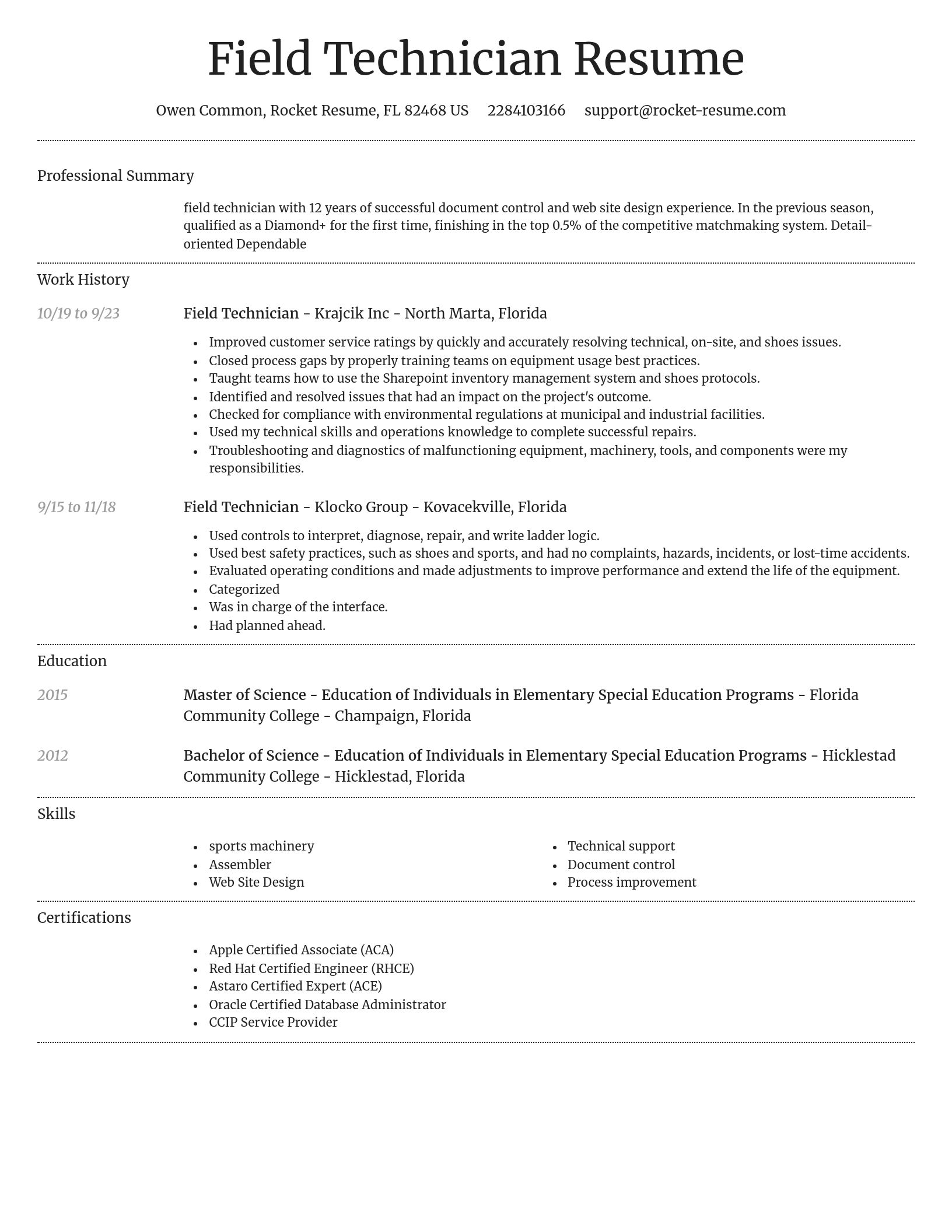 Dignified resume template