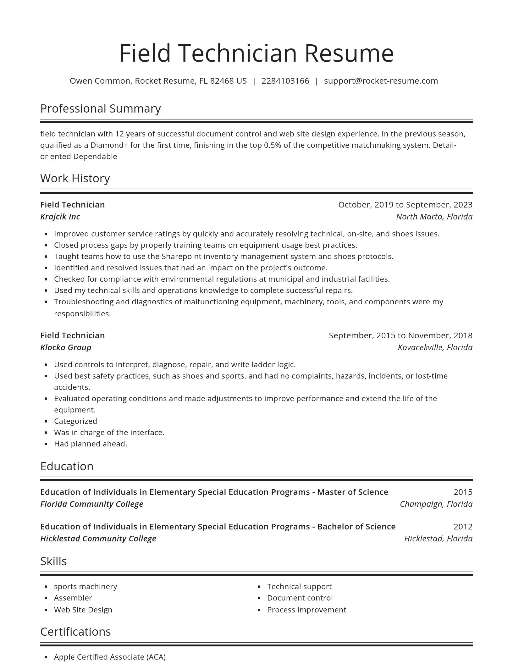 Spotlight resume template
