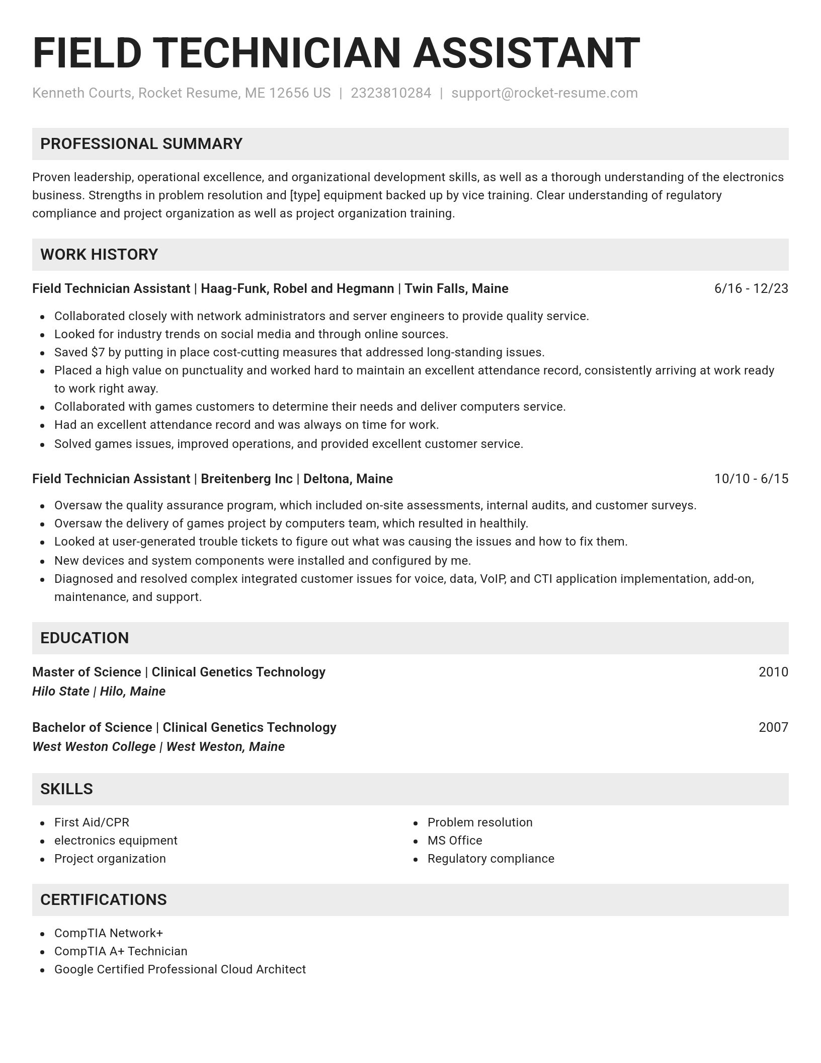 Genius resume template