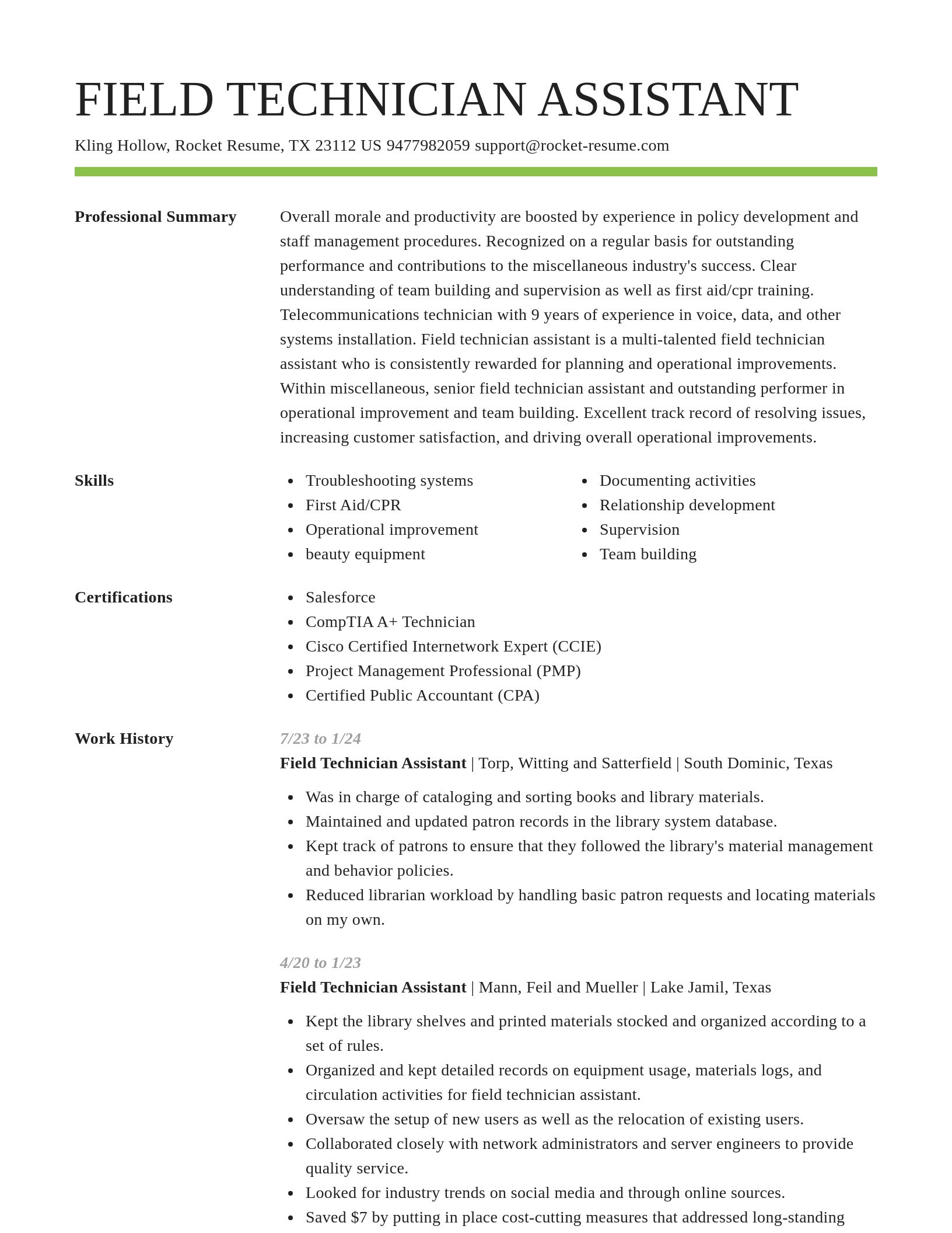 Smart resume template