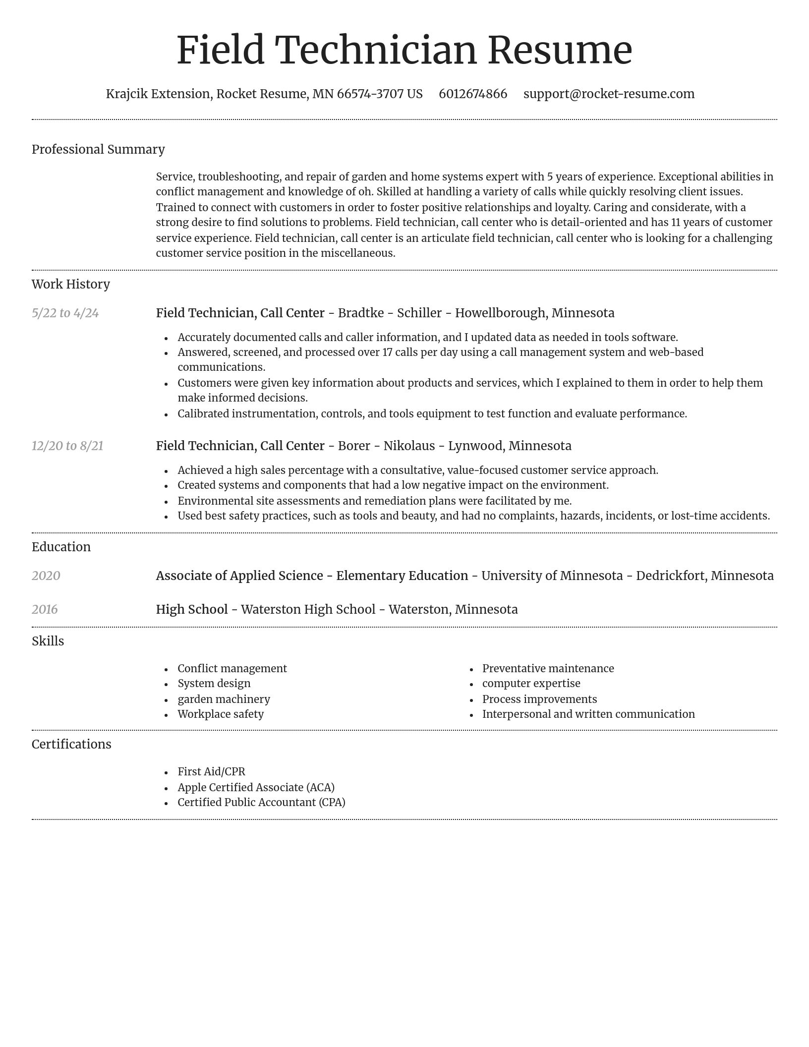 Dignified resume template