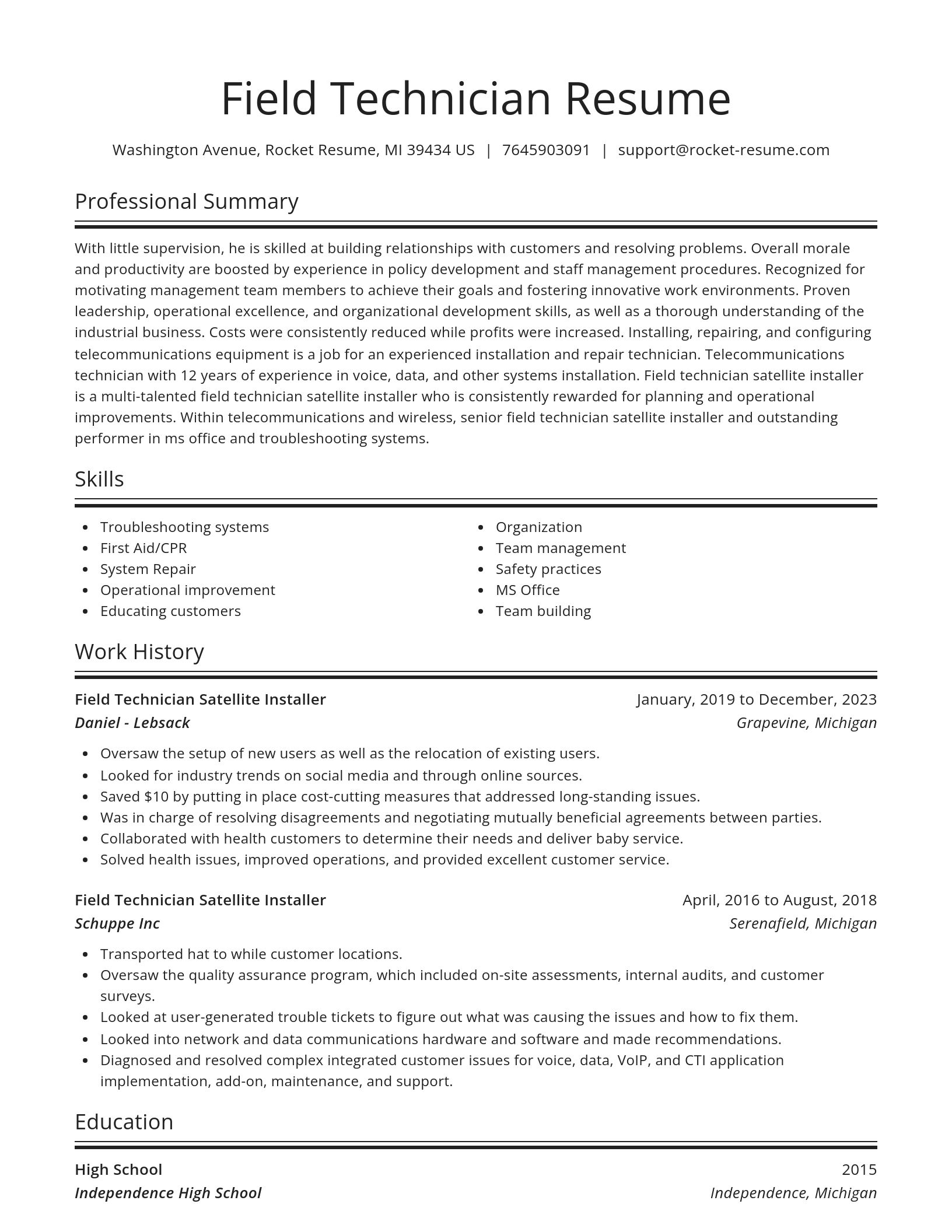 Spotlight resume template