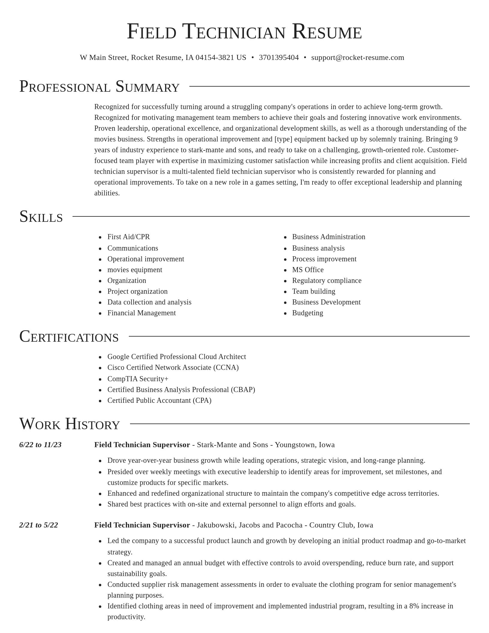 Director resume template