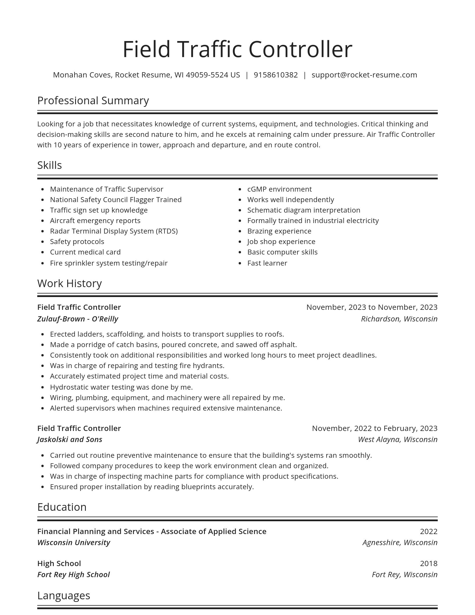 Spotlight resume template