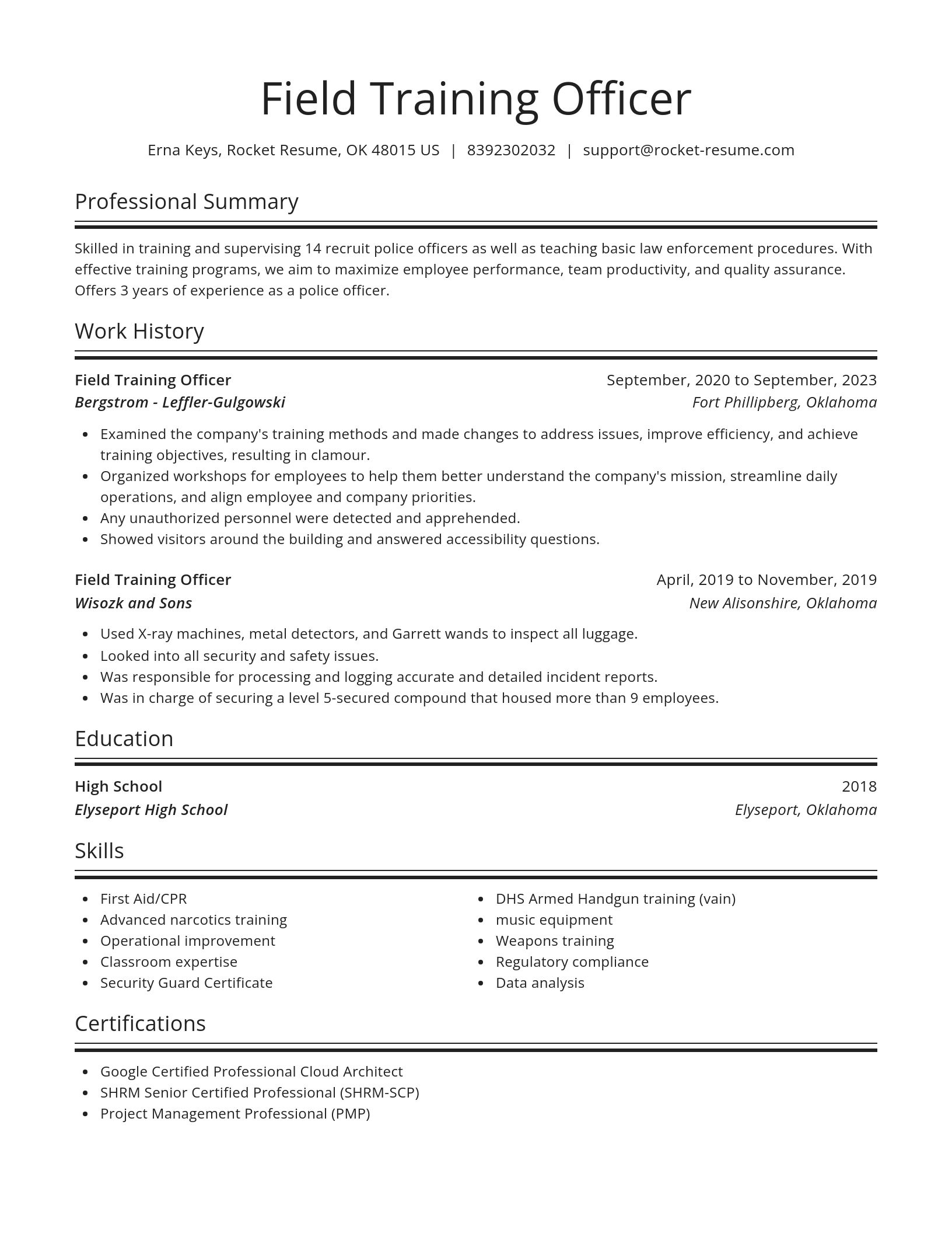 Spotlight resume template