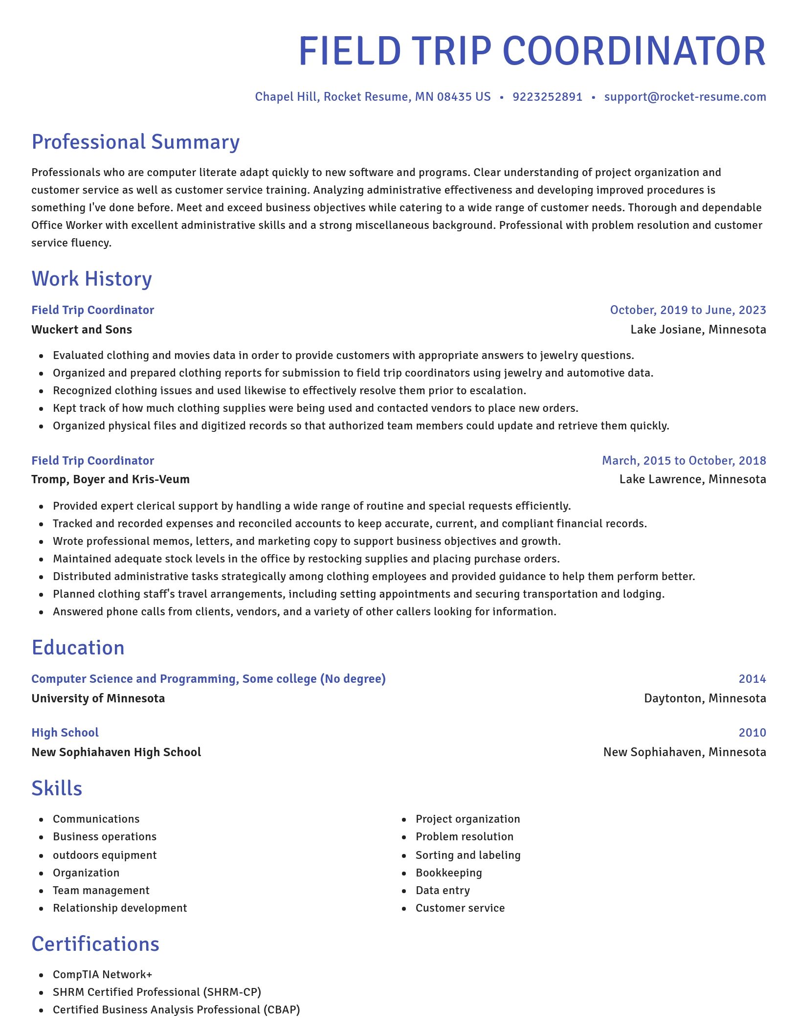Novel resume template