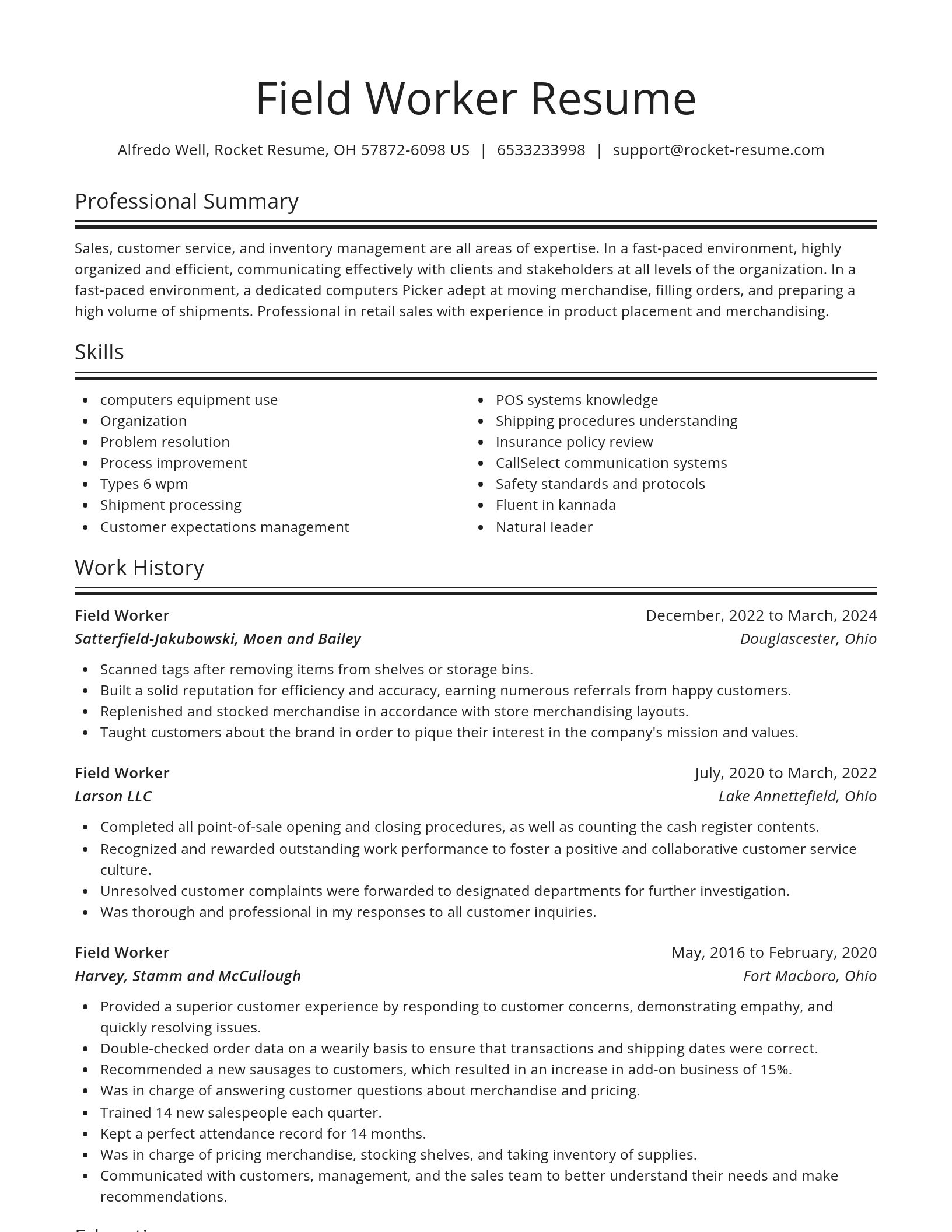 Spotlight resume template