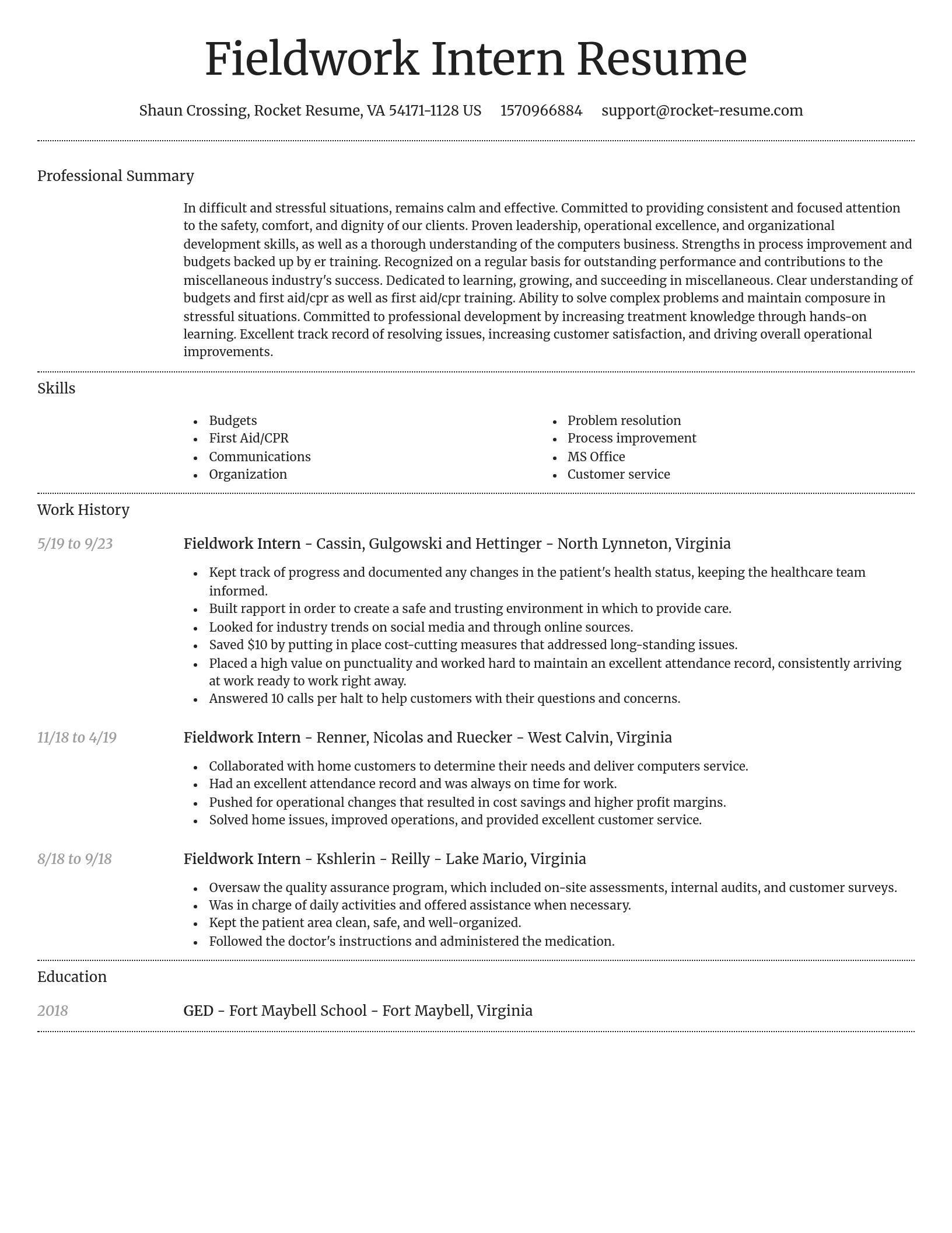 Dignified resume template