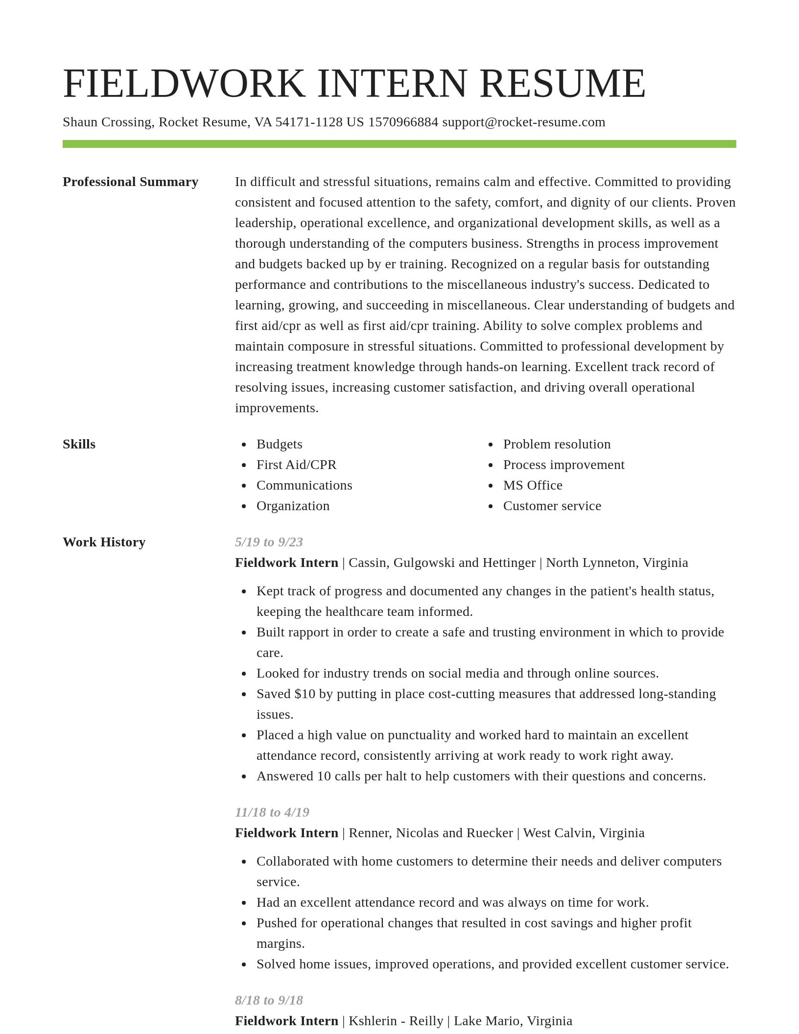 Smart resume template