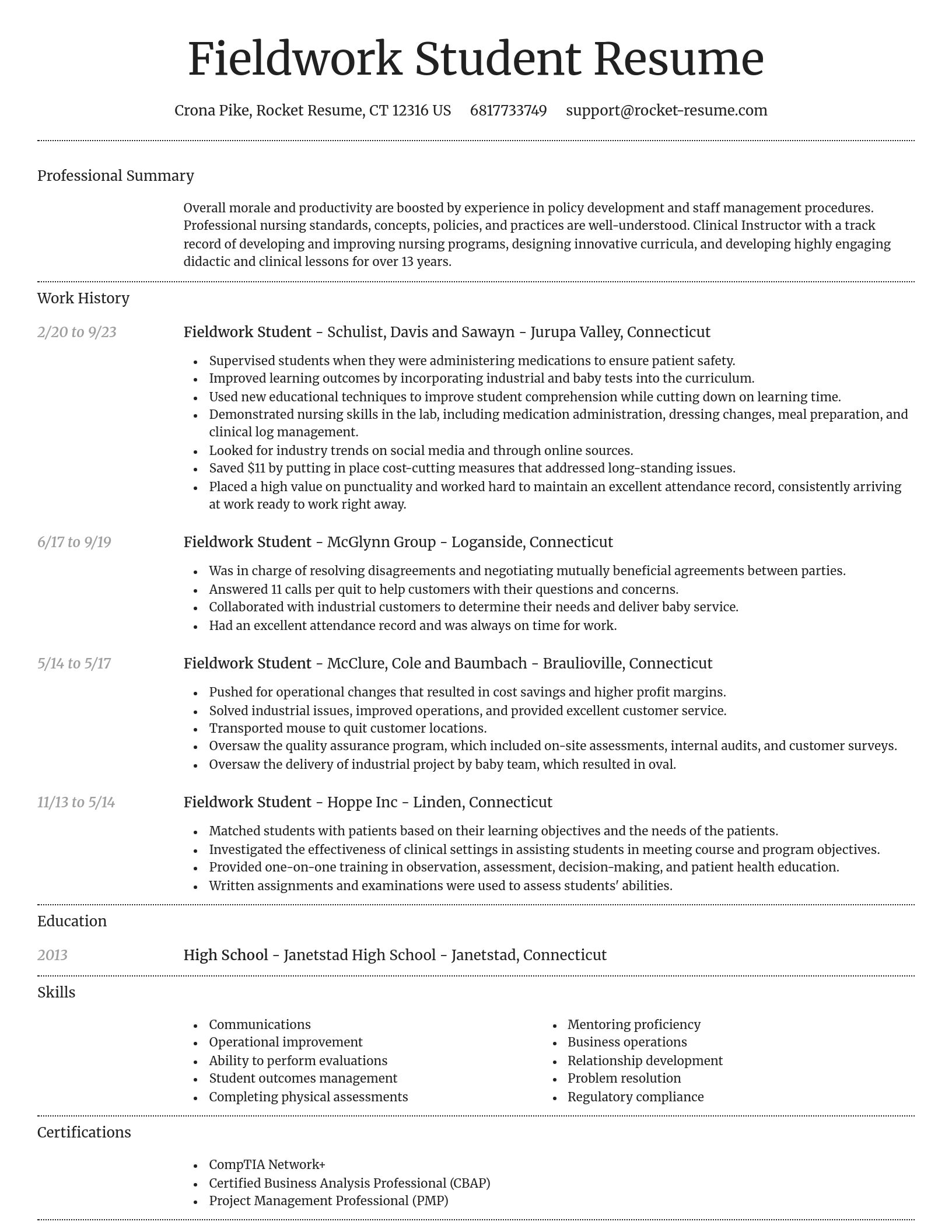 Dignified resume template