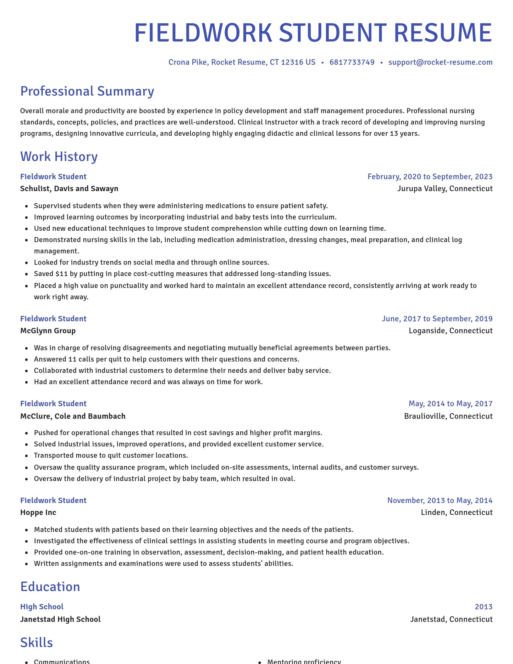 Novel resume template